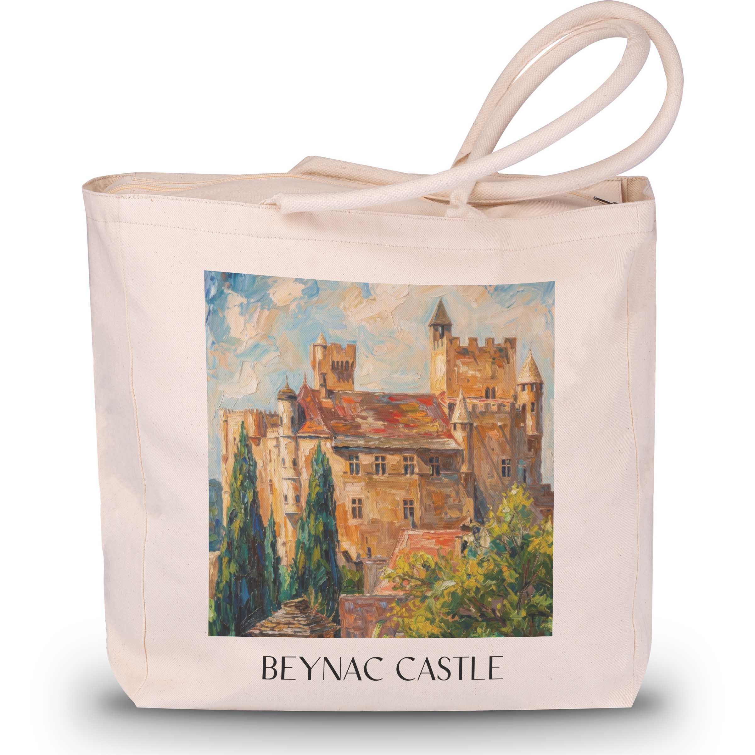 Château de Beynac Shopping Tasche - Vallée de la Dordogne - Frankreich Tote Bag - Einkaufstasche im Ölgemälde Stil