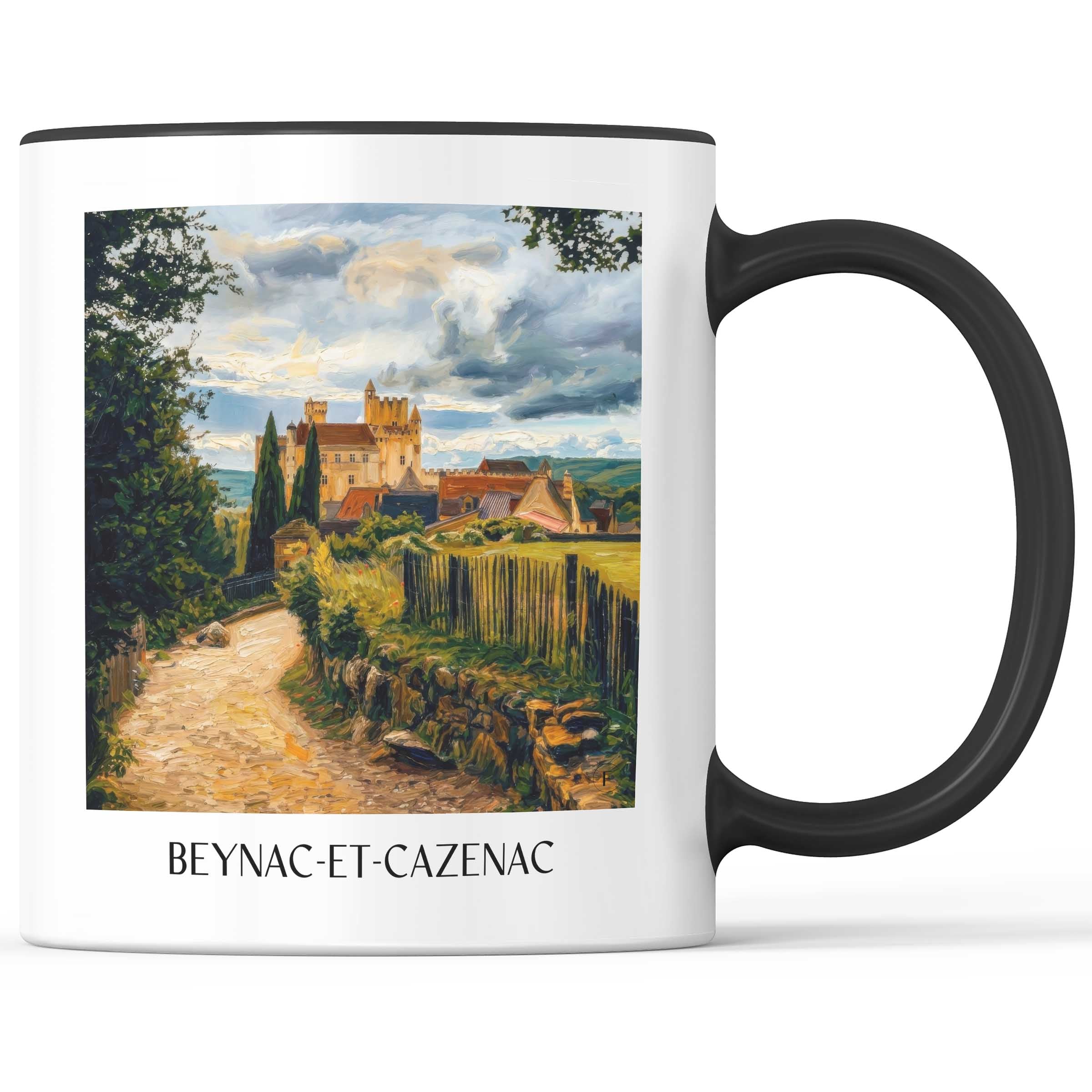 beynac-et-cazenac-périgord-noir-frankreich-kaffeebecher-oil-painting-oelgemaelde