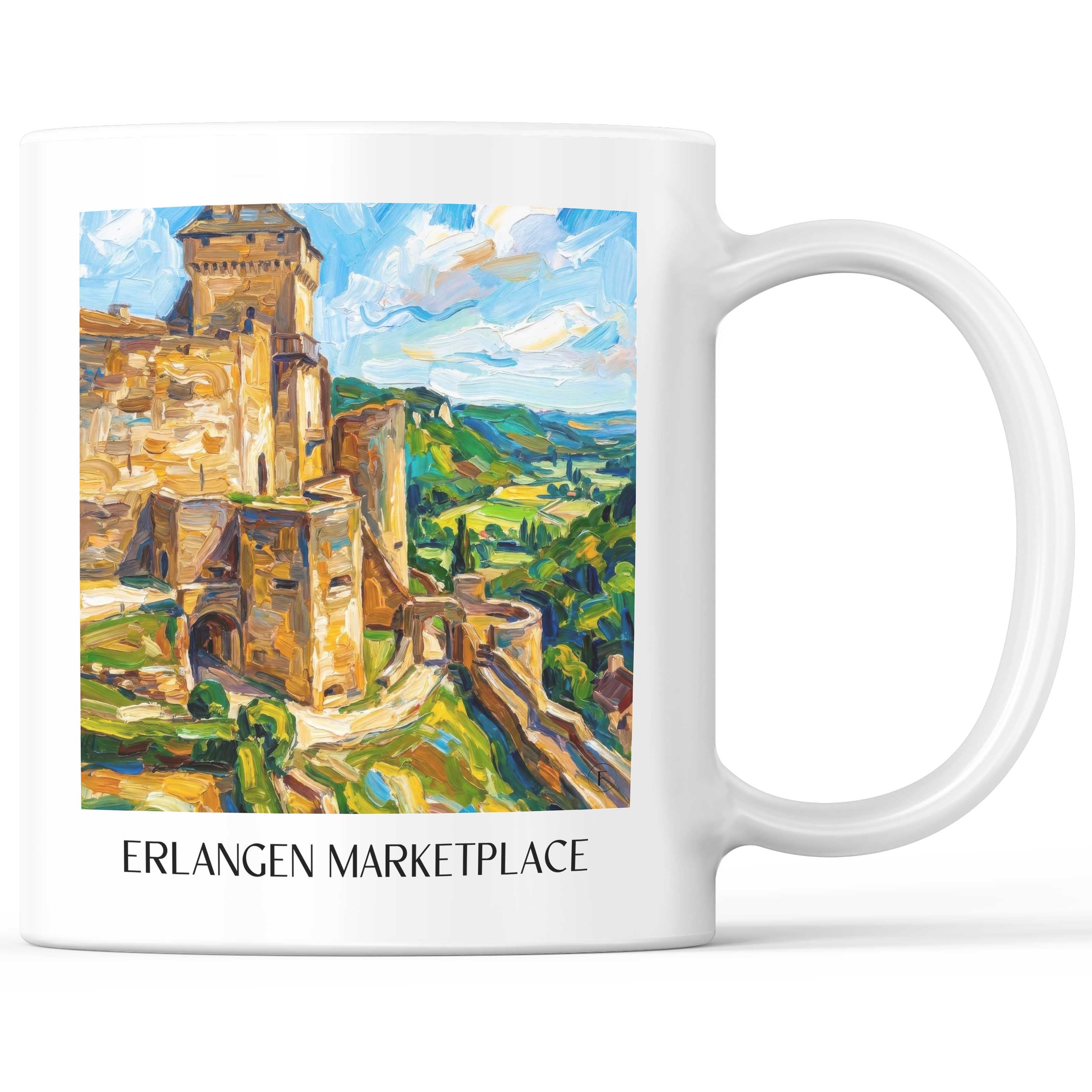 Château de Castelnaud Kaffeebecher - Vallée de la Dordogne - Frankreich Becher - Kaffeetasse im Ölgemälde Stil