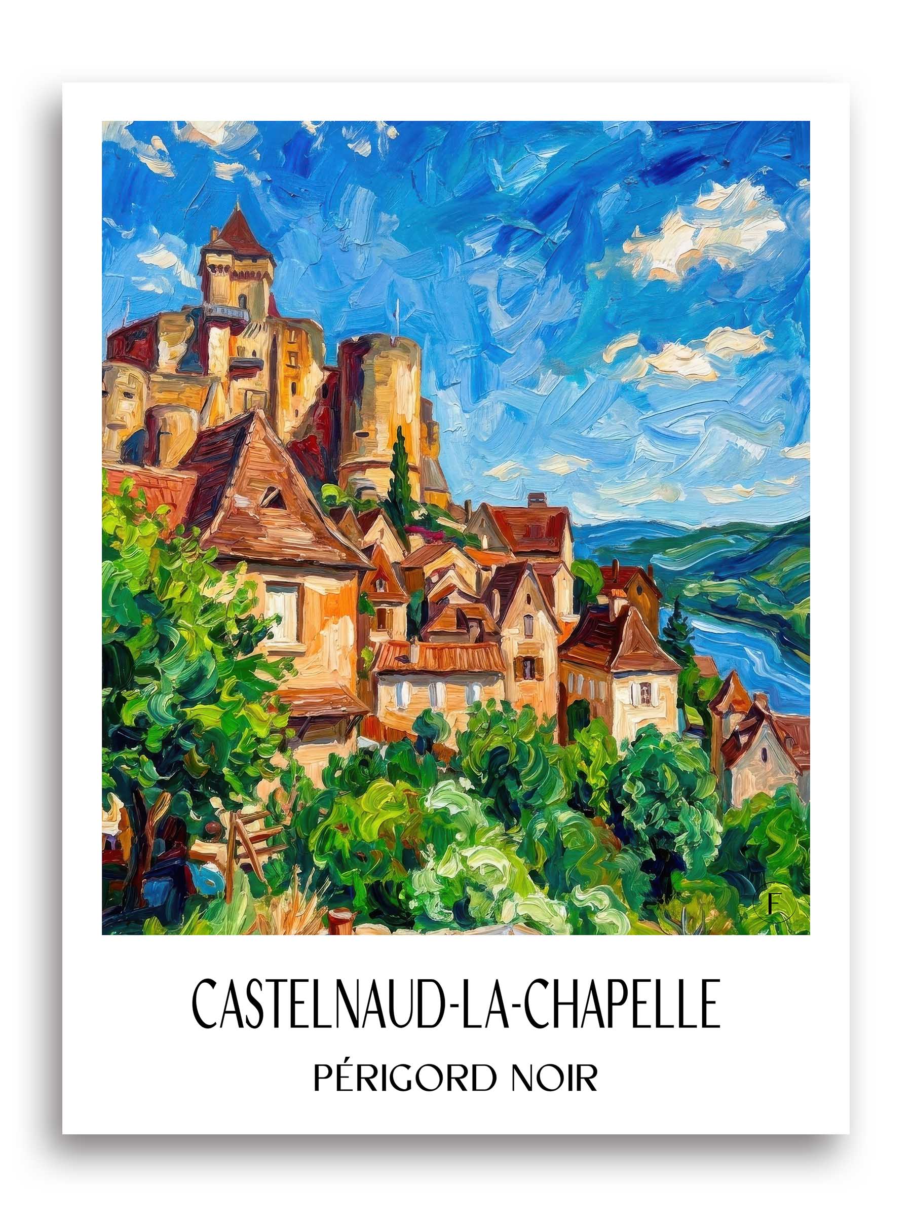 castelnaud-la-chapelle-périgord-noir-frankreich-poster-oil-painting-oelgemaelde