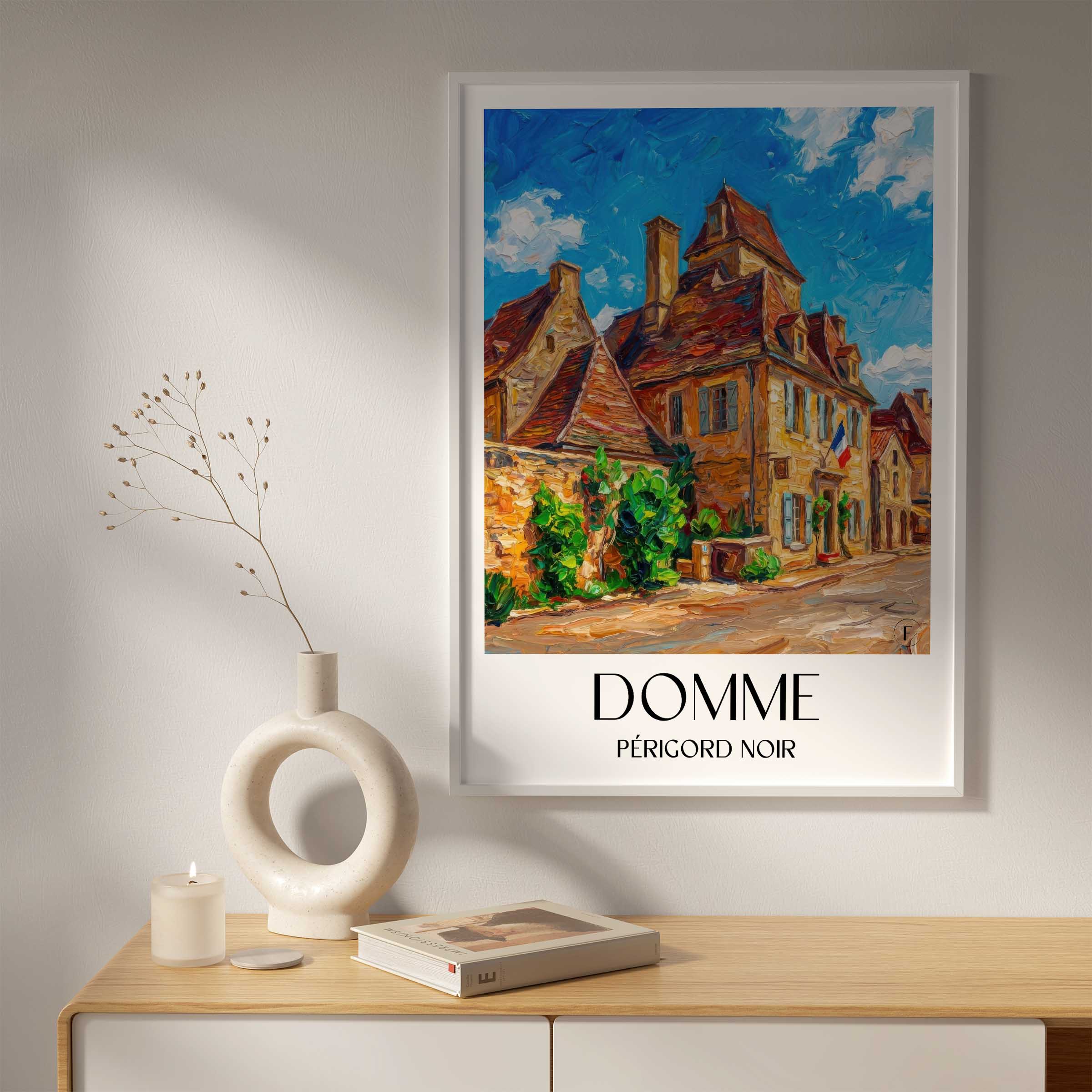 domme-périgord-noir-frankreich-poster-oil-painting-oelgemaelde