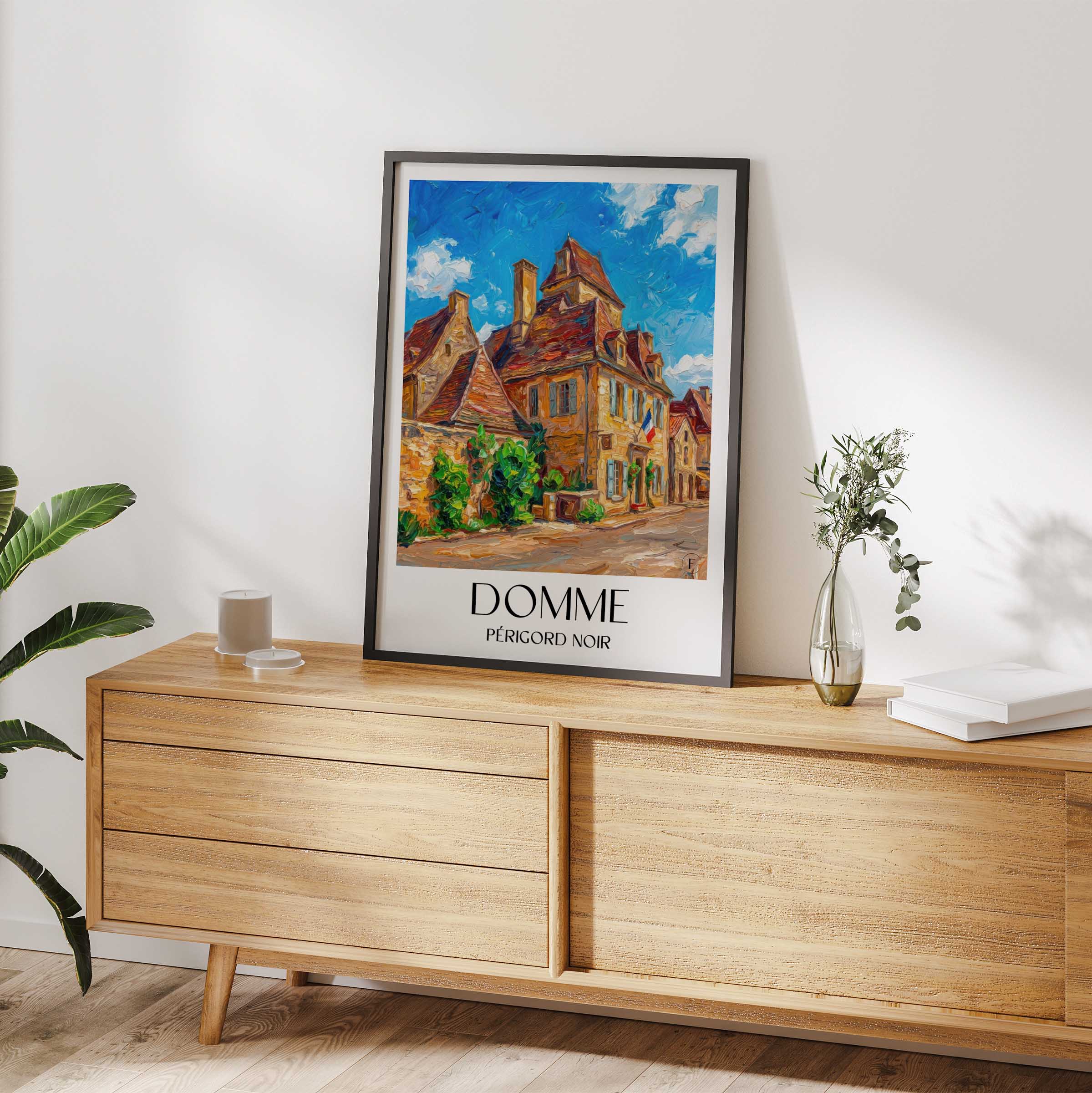 domme-périgord-noir-frankreich-poster-oil-painting-oelgemaelde