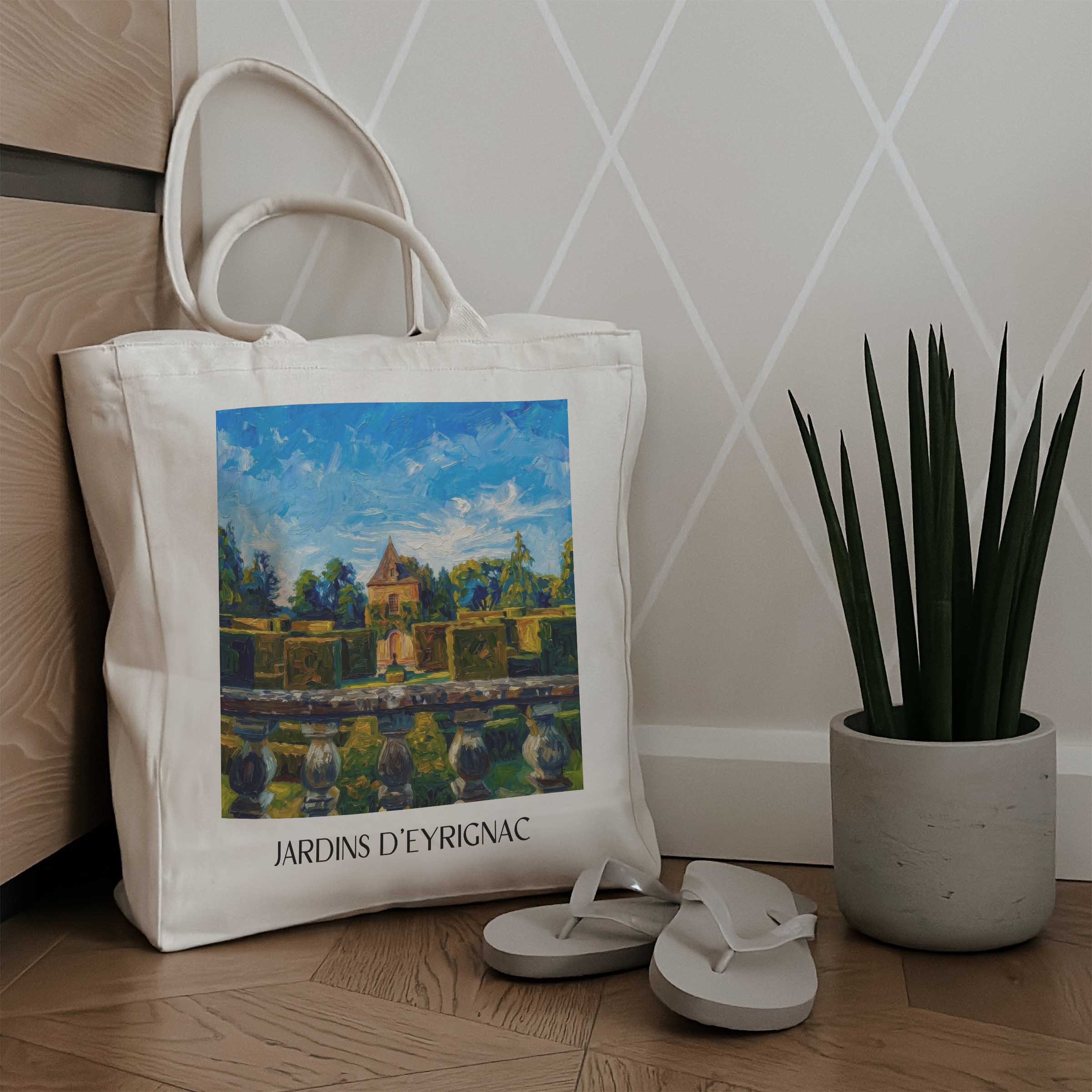 jardins-d'eyrignac-périgord-noir-frankreich-einkaufstasche-oil-painting-oelgemaelde