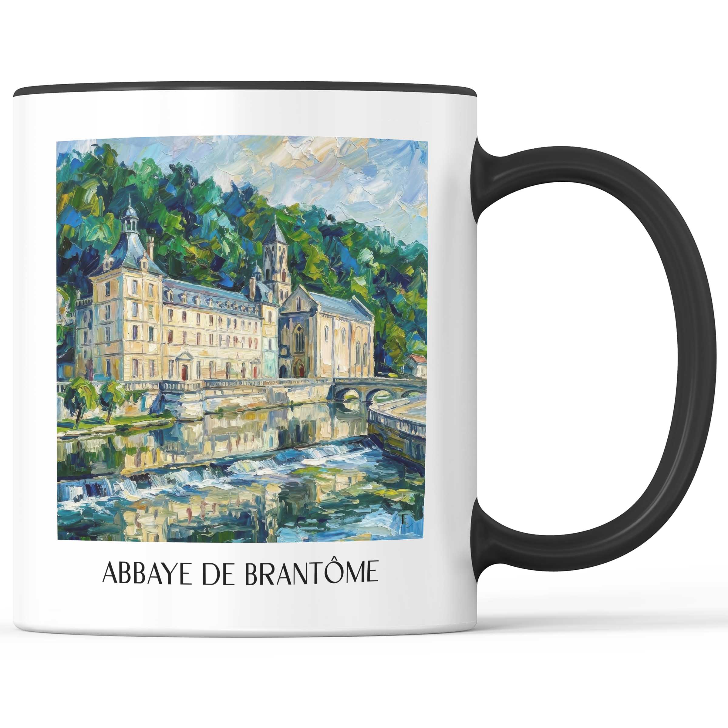 abbaye-de-brantôme-brantôme-frankreich-kaffeebecher-oil-painting-oelgemaelde