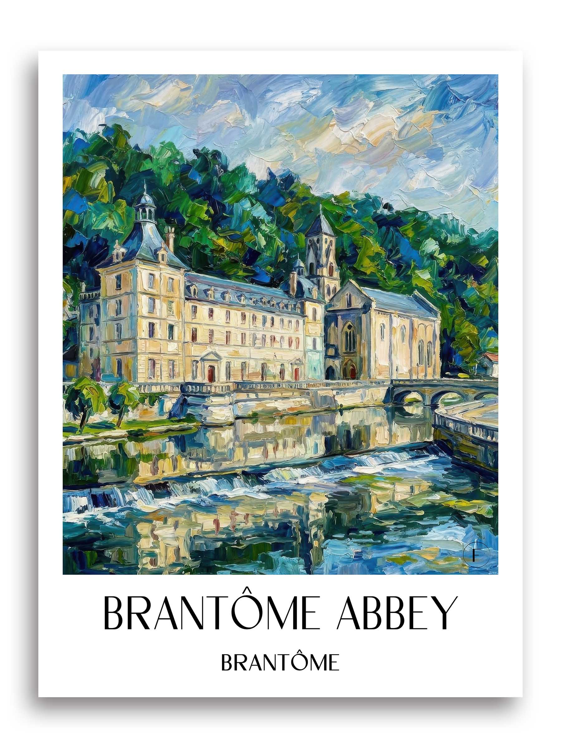 Abbaye de Brantôme Poster - Brantôme - Frankreich Kunstdruck - Ölgemälde von A4 bis A1