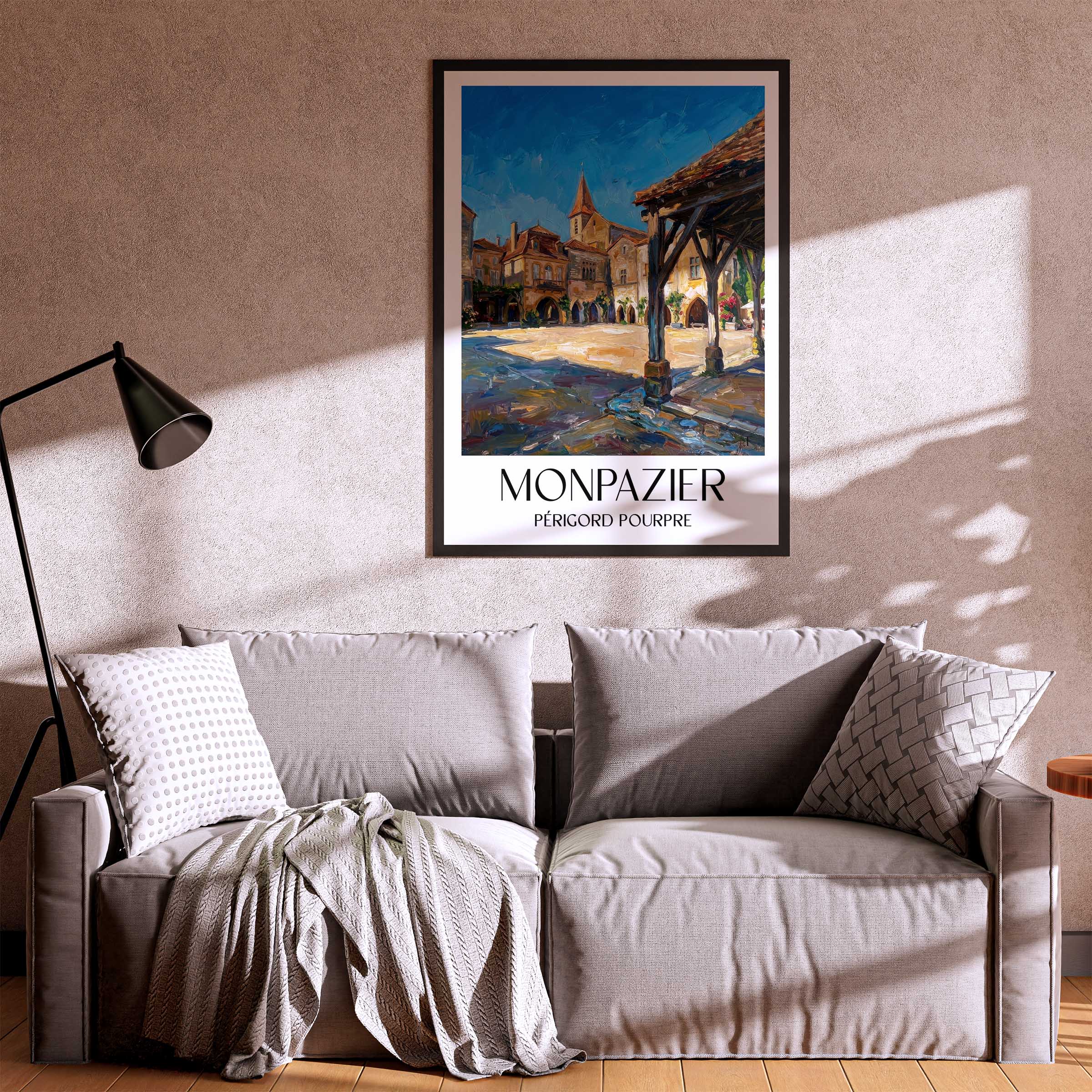 monpazier-périgord-pourpre-frankreich-poster-oil-painting-oelgemaelde