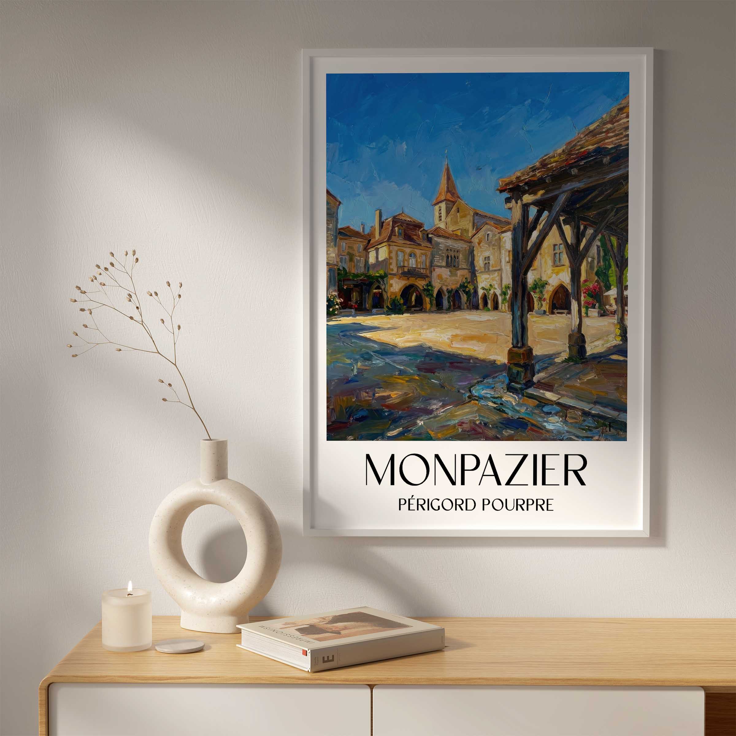 monpazier-périgord-pourpre-frankreich-poster-oil-painting-oelgemaelde