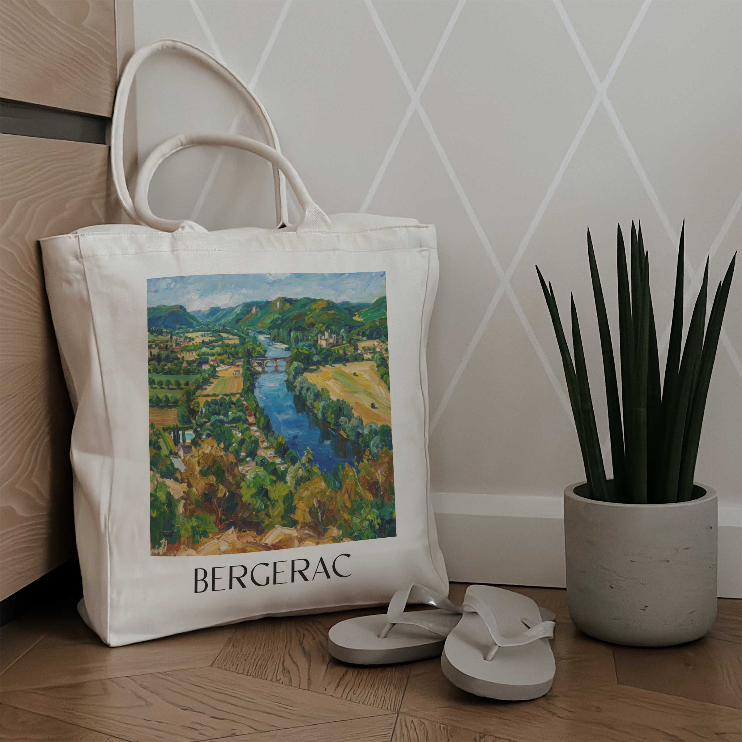 bergerac-périgord-pourpre-frankreich-einkaufstasche-oil-painting-oelgemaelde