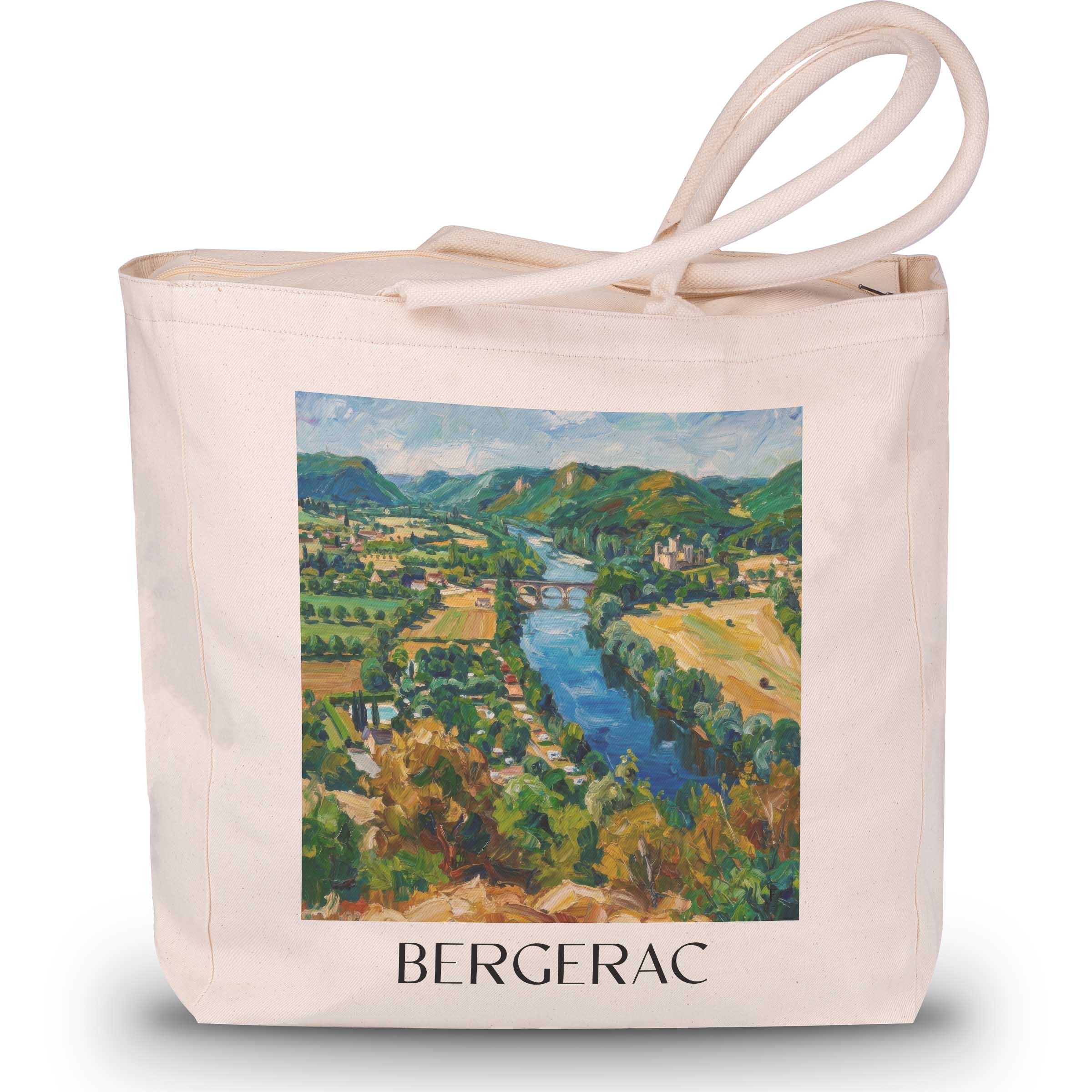Bergerac Shopping Tasche - Périgord Pourpre - Frankreich Tote Bag - Einkaufstasche im Ölgemälde Stil