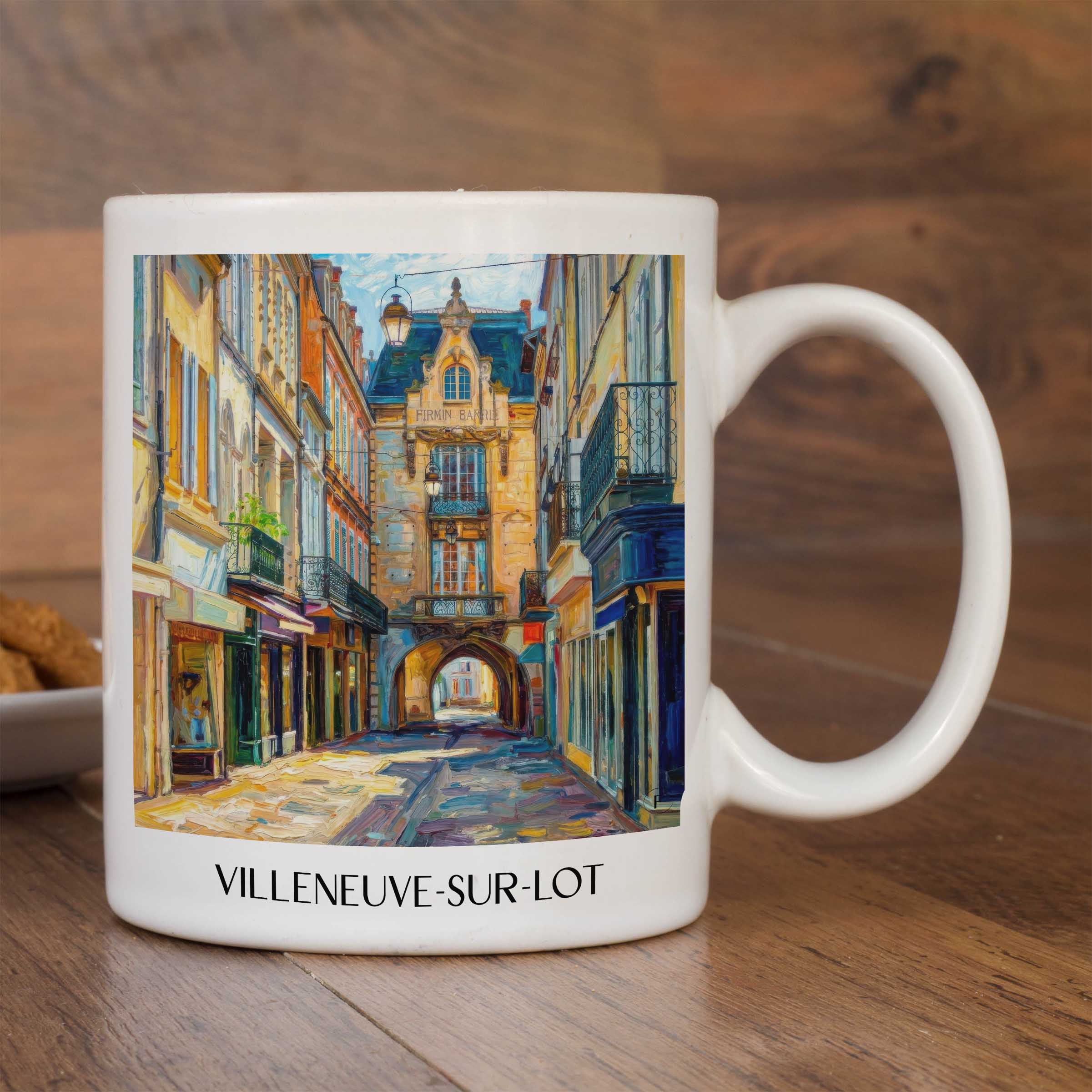 villeneuve-sur-lot-vallée-du-lot-frankreich-kaffeebecher-oil-painting-oelgemaelde
