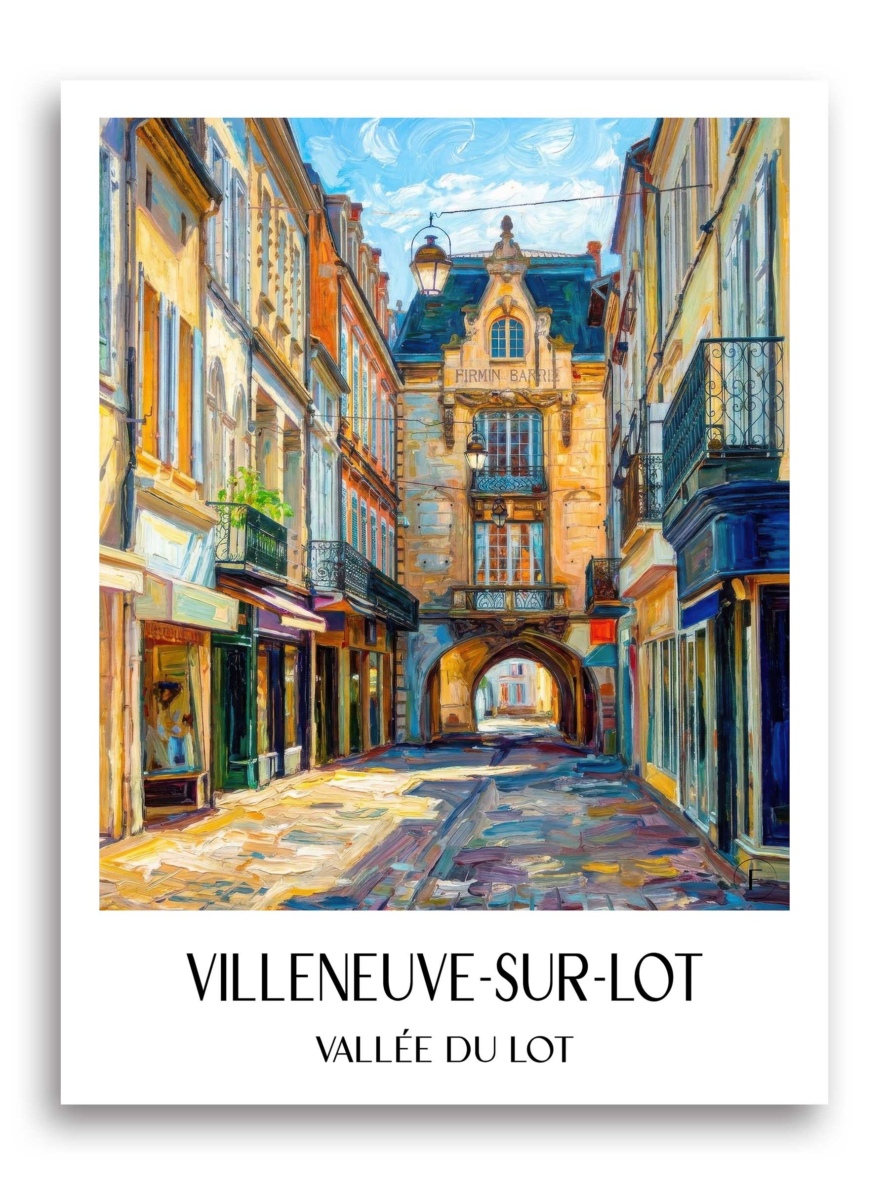 villeneuve-sur-lot-vallée-du-lot-frankreich-poster-oil-painting-oelgemaelde