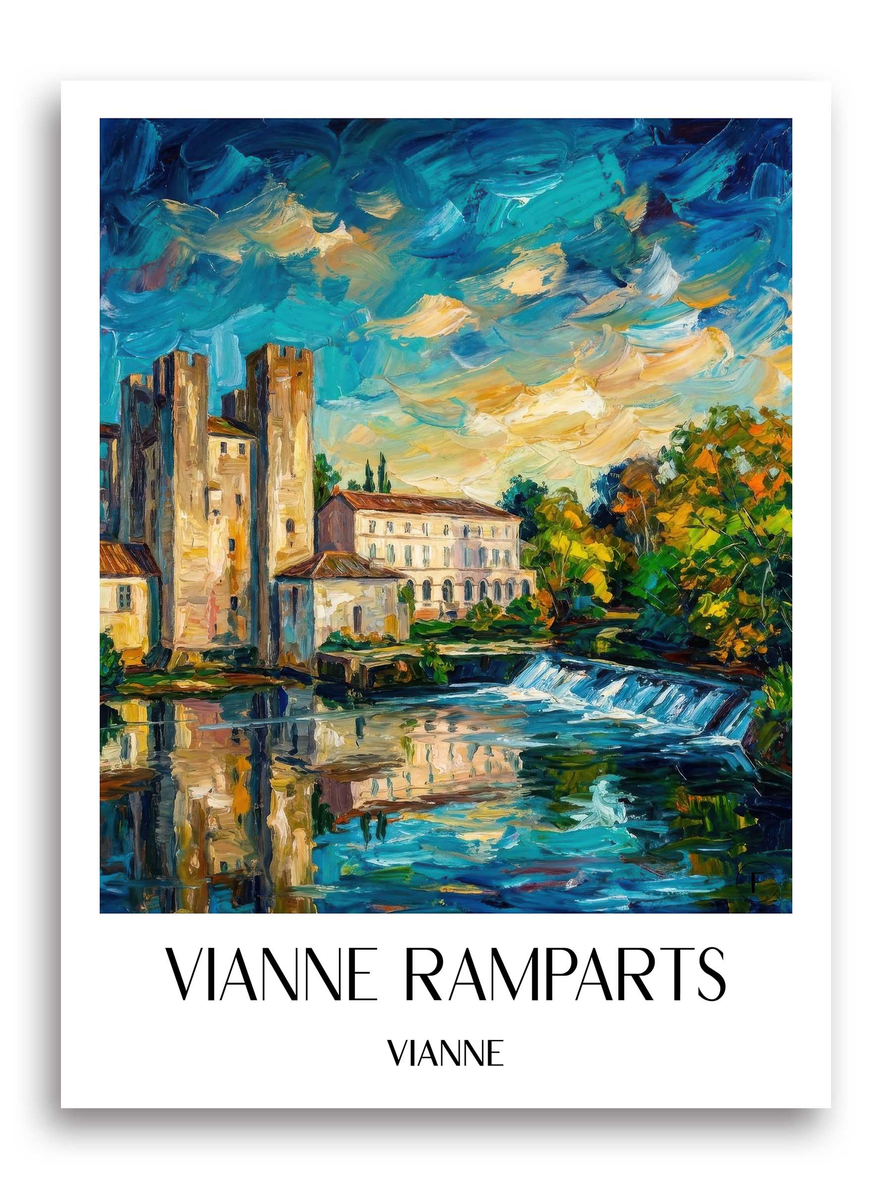 Remparts de Vianne Poster - Vianne - Frankreich Kunstdruck - Ölgemälde von A4 bis A1