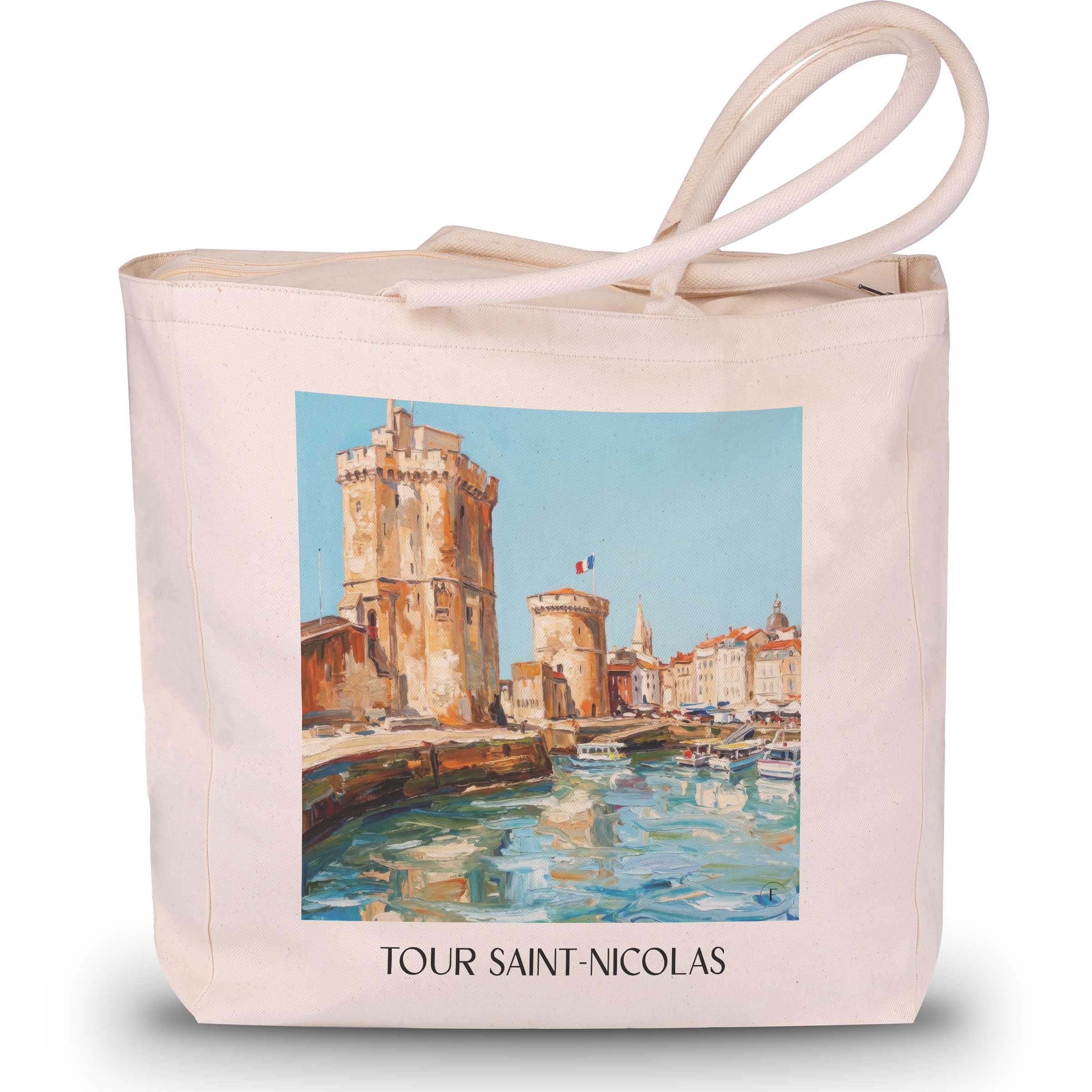 tour-saint-nicolas-la-rochelle-frankreich-einkaufstasche-oil-painting-oelgemaelde