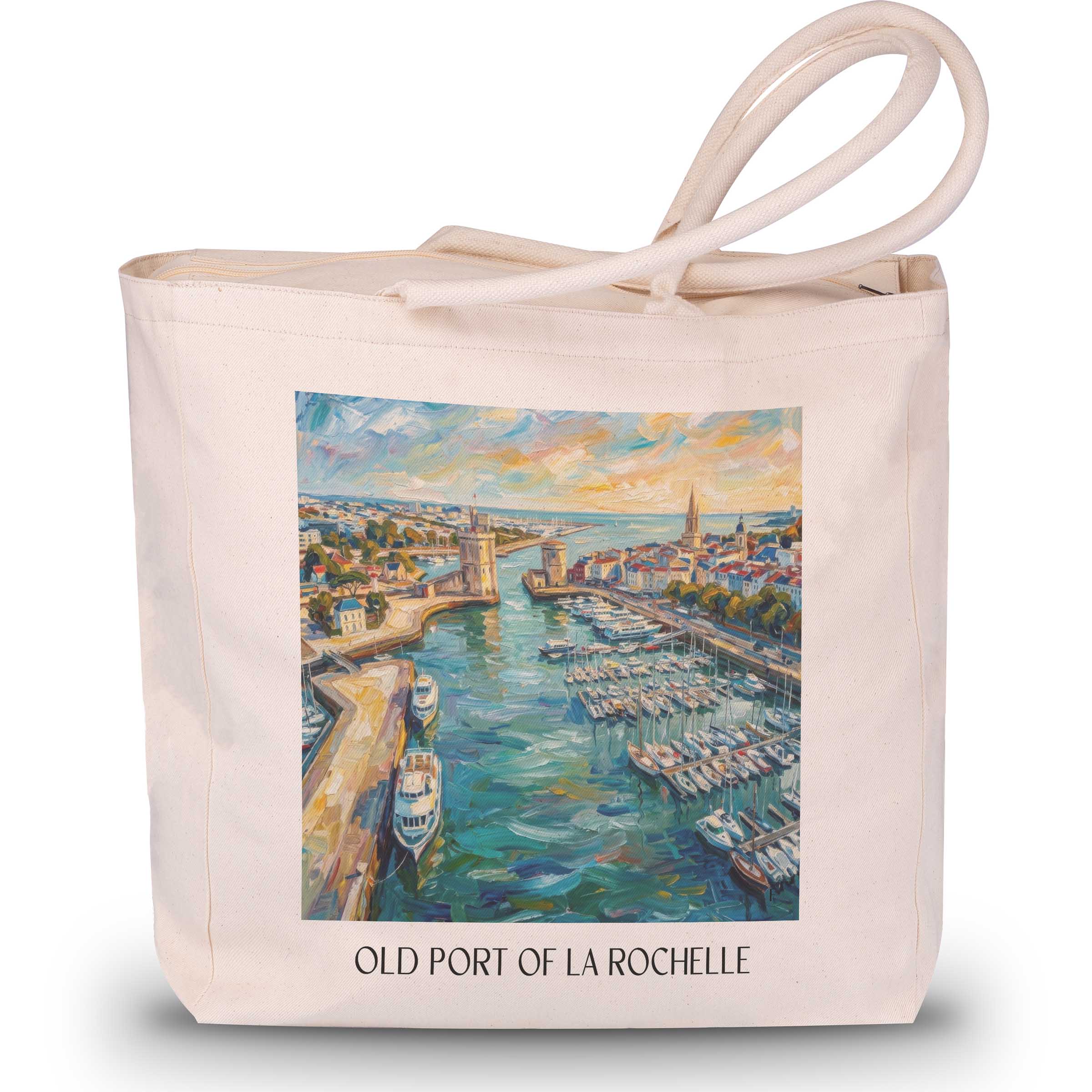 Vieux-Port de La Rochelle Shopping Tasche - Charente-Maritime - Frankreich Tote Bag - Einkaufstasche im Ölgemälde Stil