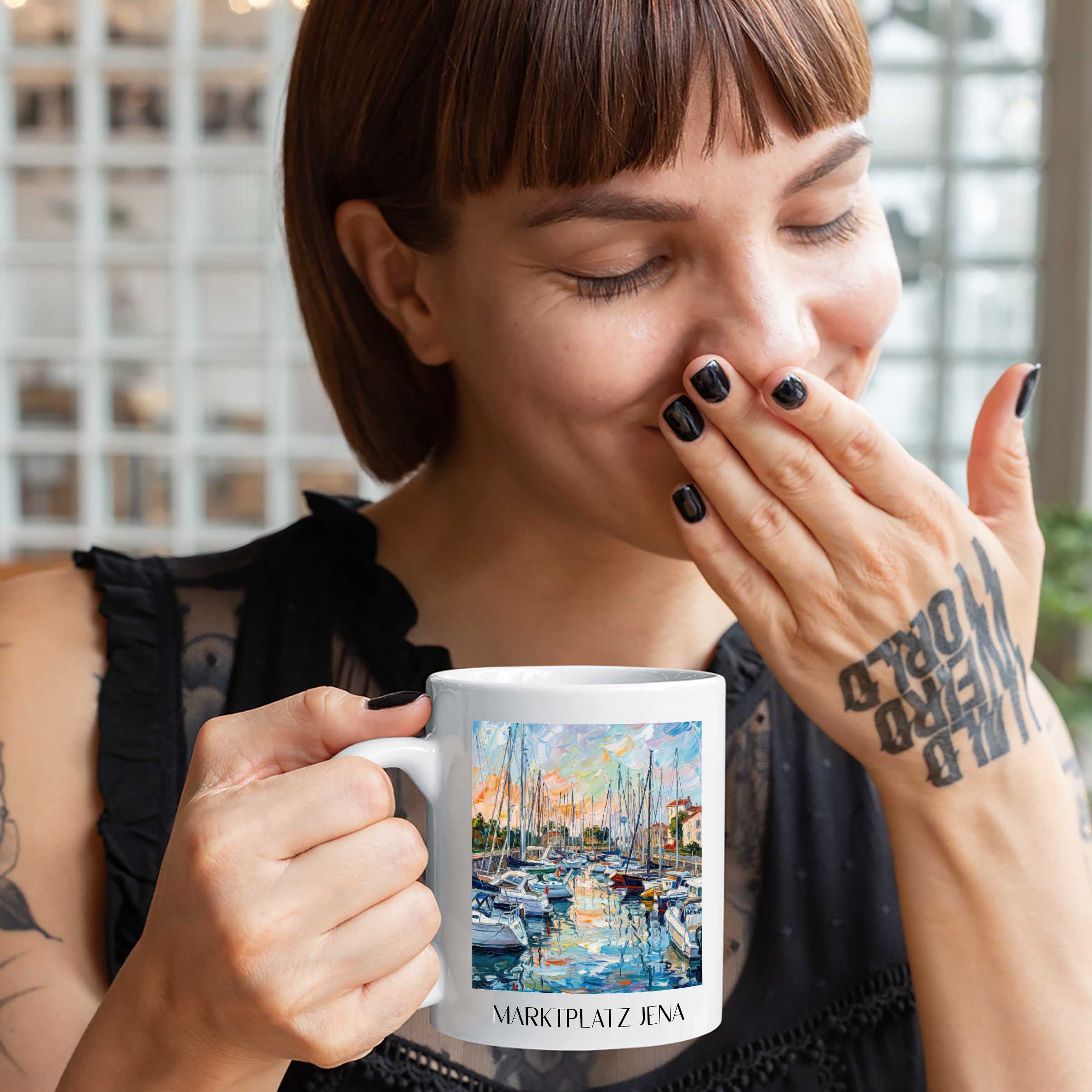 port-de-saint-martin-île-de-ré-frankreich-kaffeebecher-oil-painting-oelgemaelde