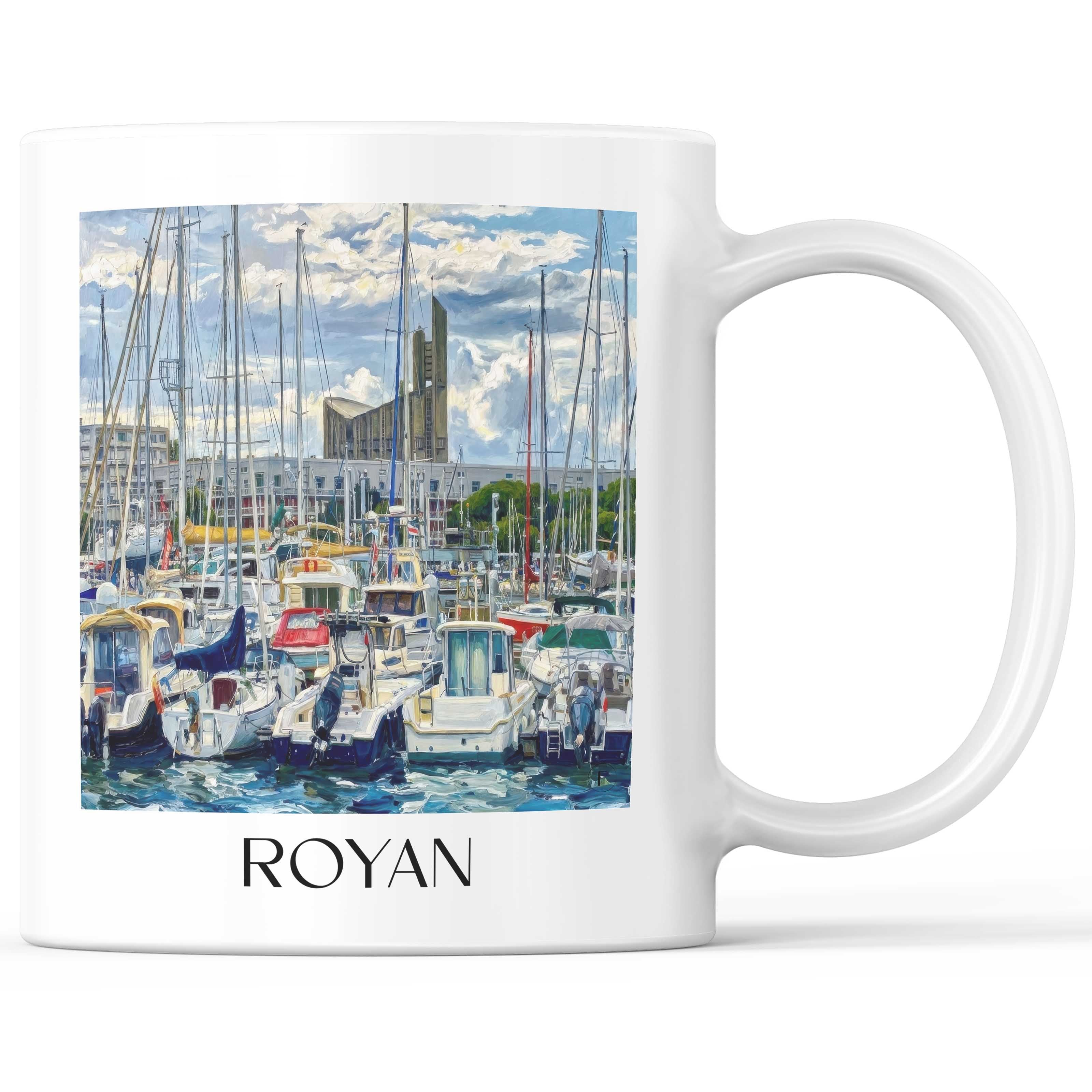Royan Kaffeebecher - Côte de Beauté - Frankreich Becher - Kaffeetasse im Ölgemälde Stil