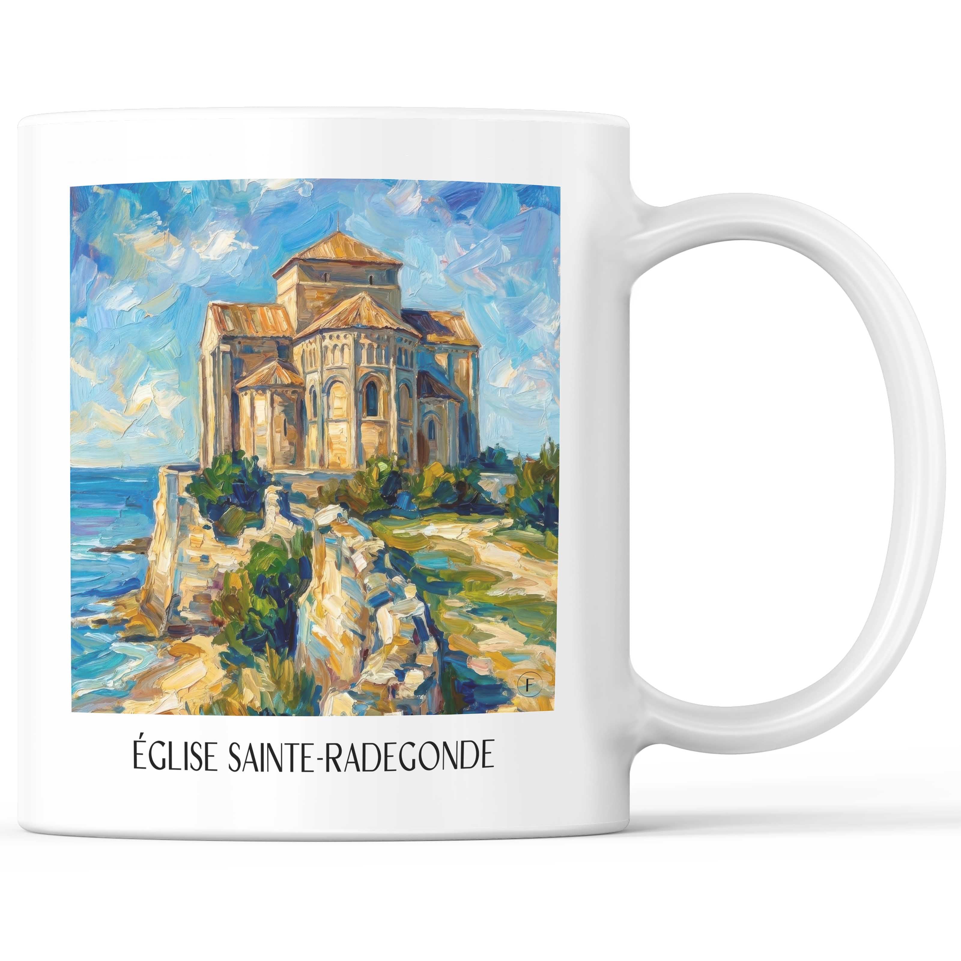 Église Sainte-Radegonde Kaffeebecher - Talmont-sur-Gironde - Frankreich Becher - Kaffeetasse im Ölgemälde Stil