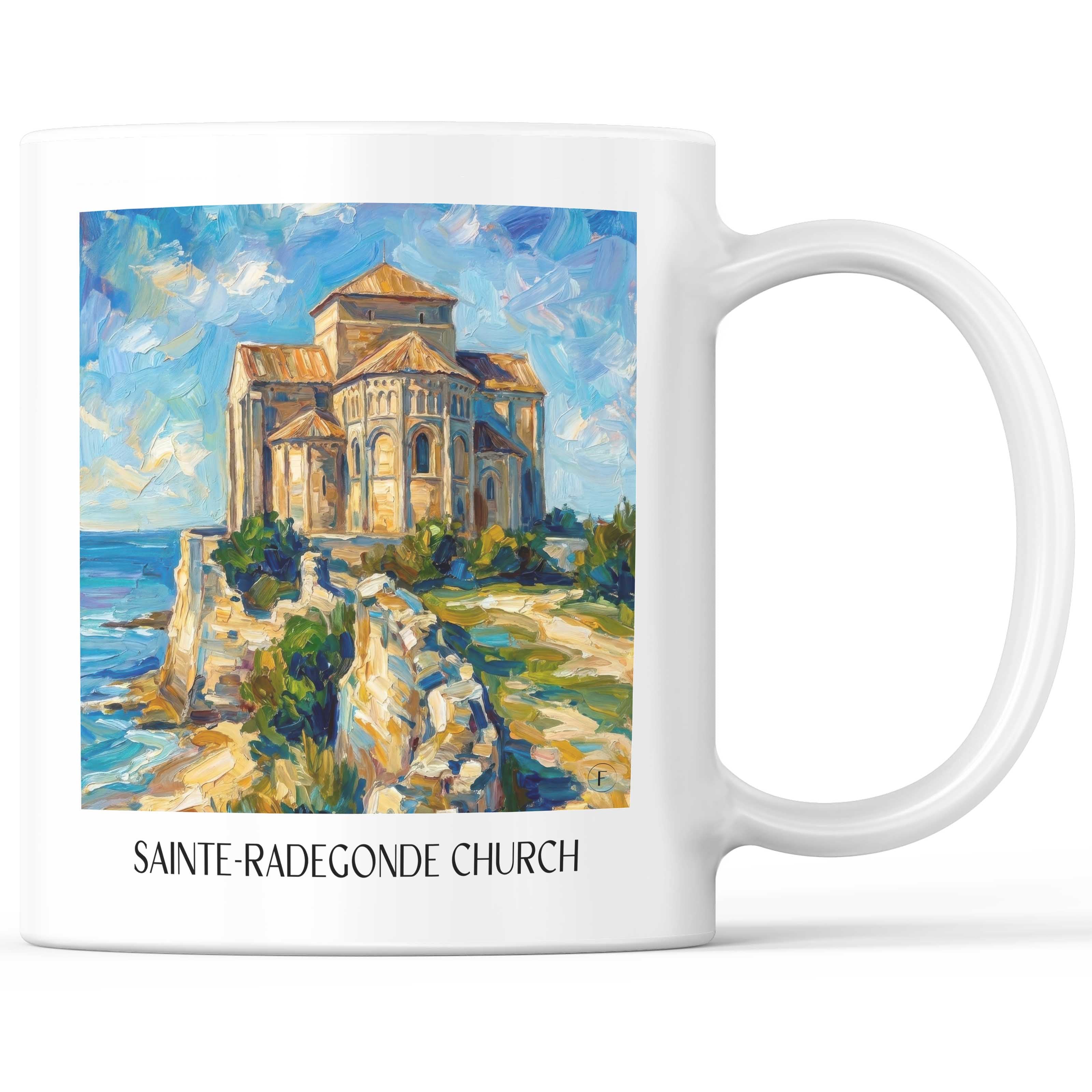 Église Sainte-Radegonde Kaffeebecher - Talmont-sur-Gironde - Frankreich Becher - Kaffeetasse im Ölgemälde Stil
