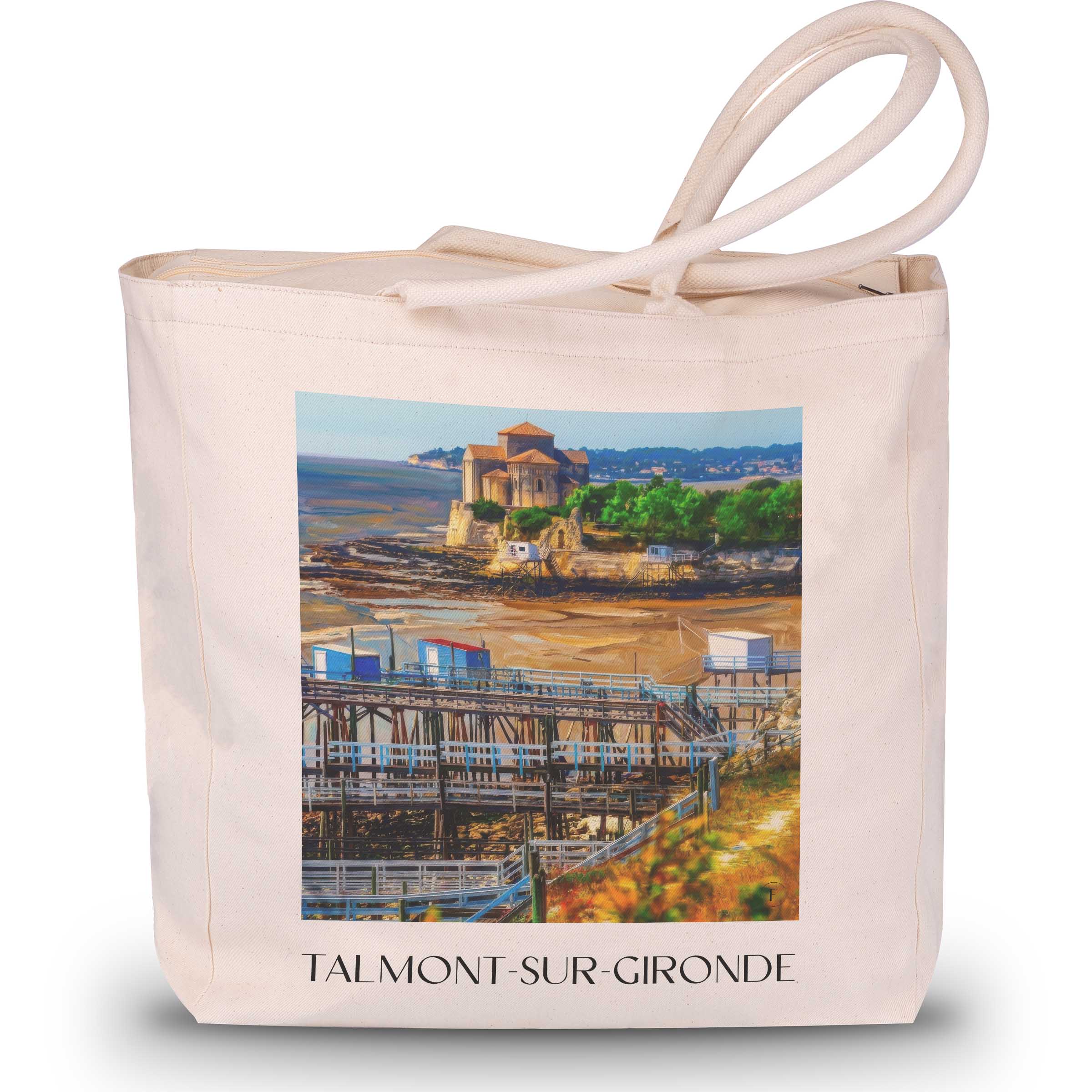 Talmont-sur-Gironde Shopping Tasche - Estuaire de la Gironde - Frankreich Tote Bag - Einkaufstasche im Ölgemälde Stil