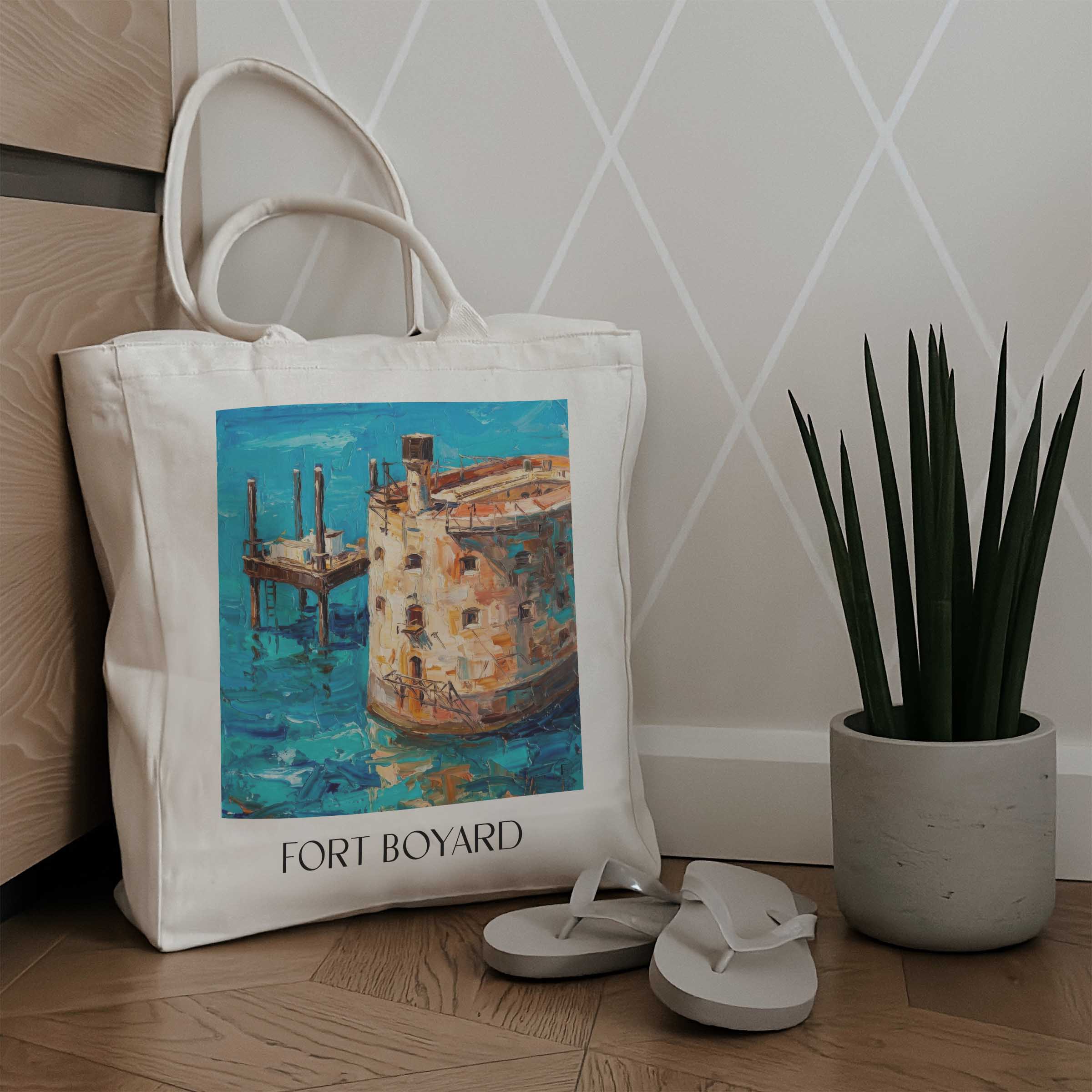 fort-boyard-charente-maritime-frankreich-einkaufstasche-oil-painting-oelgemaelde