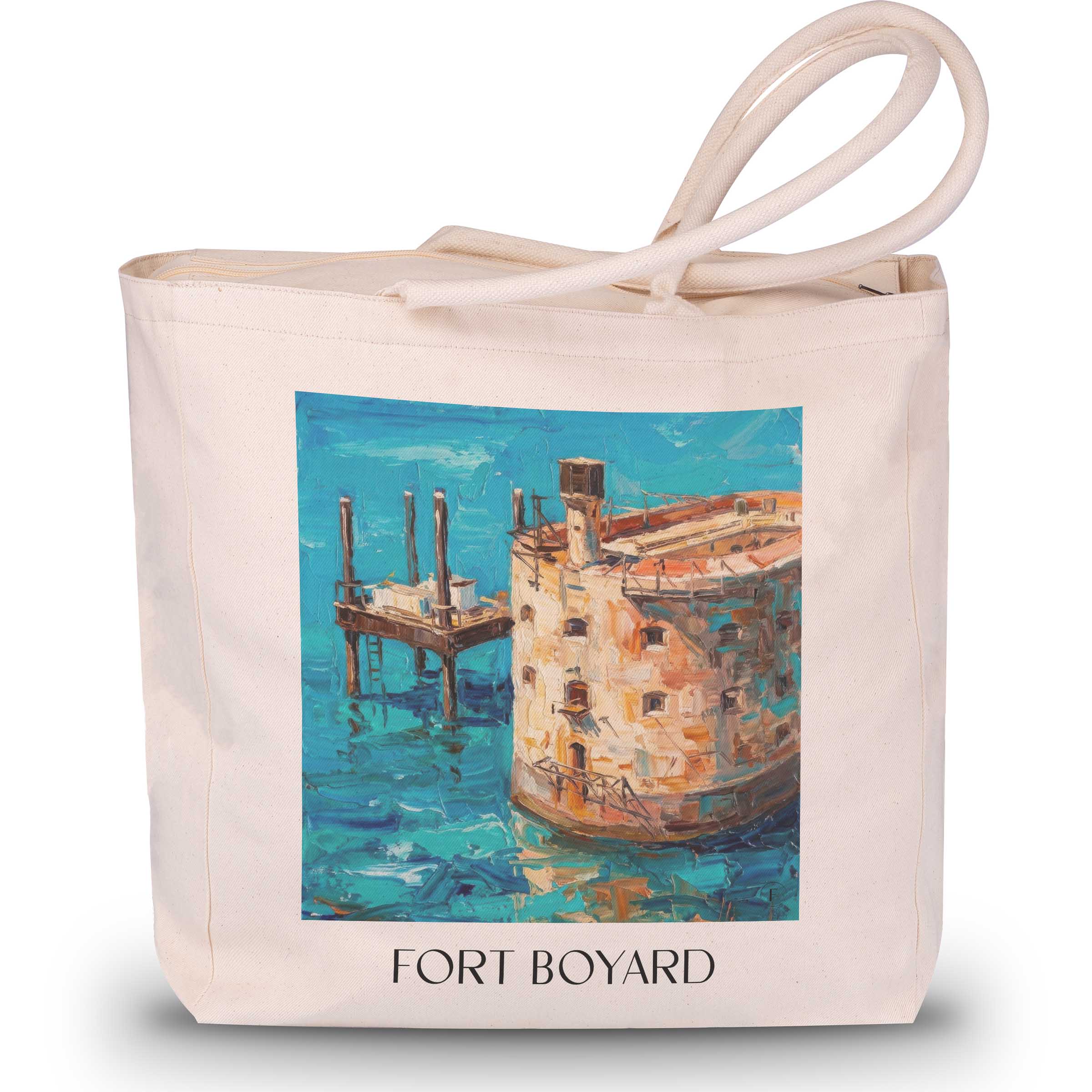 Fort Boyard Shopping Tasche - Charente-Maritime - Frankreich Tote Bag - Einkaufstasche im Ölgemälde Stil