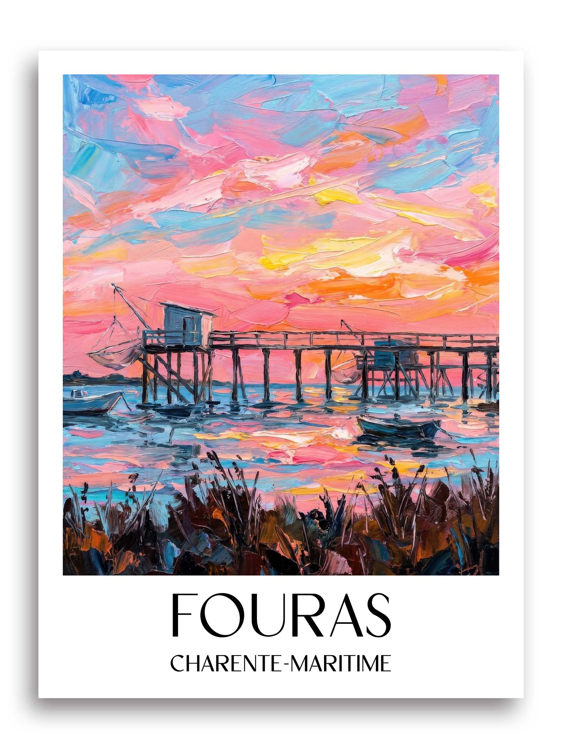 Fouras Poster - Charente-Maritime - Frankreich Kunstdruck - Ölgemälde von A4 bis A1