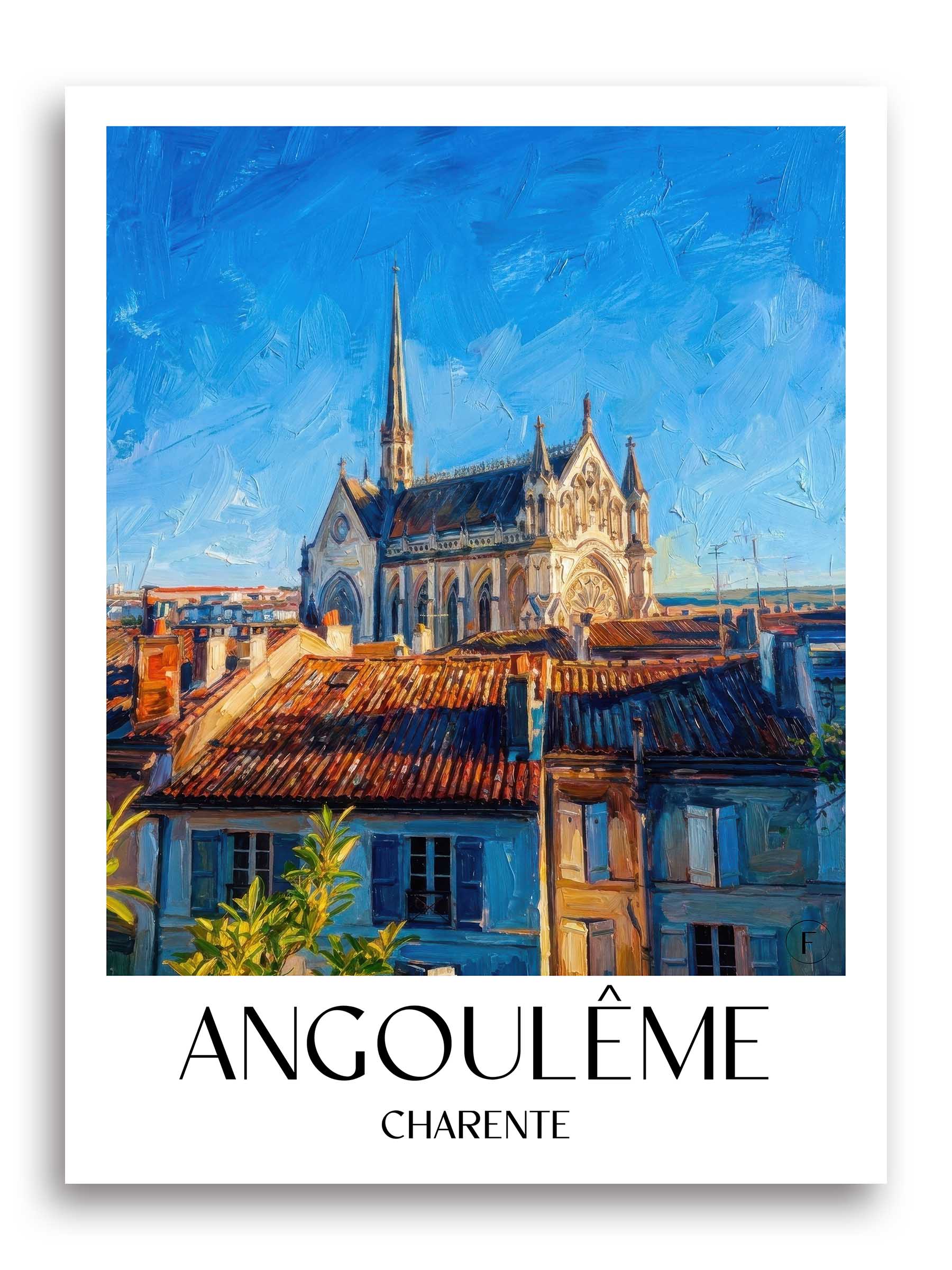 Angoulême Poster - Charente - Frankreich Kunstdruck - Ölgemälde von A4 bis A1