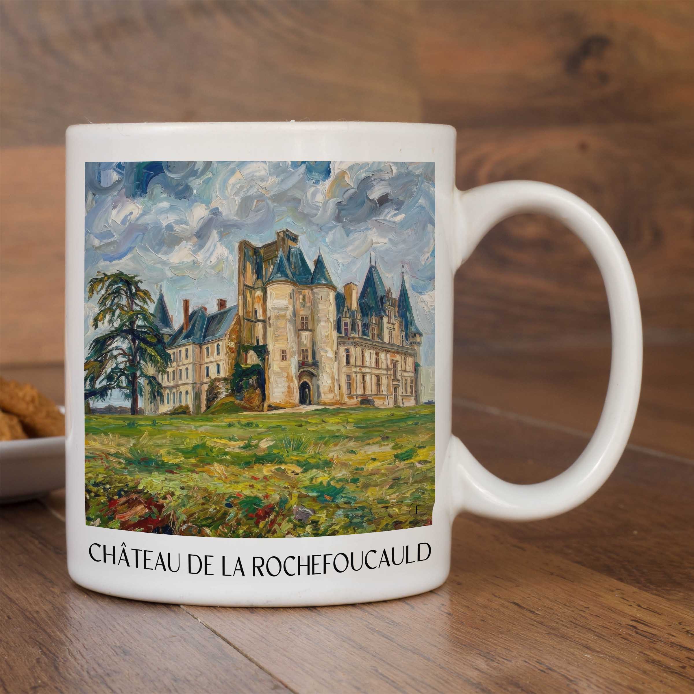 château-de-la-rochefoucauld-charente-frankreich-kaffeebecher-oil-painting-oelgemaelde