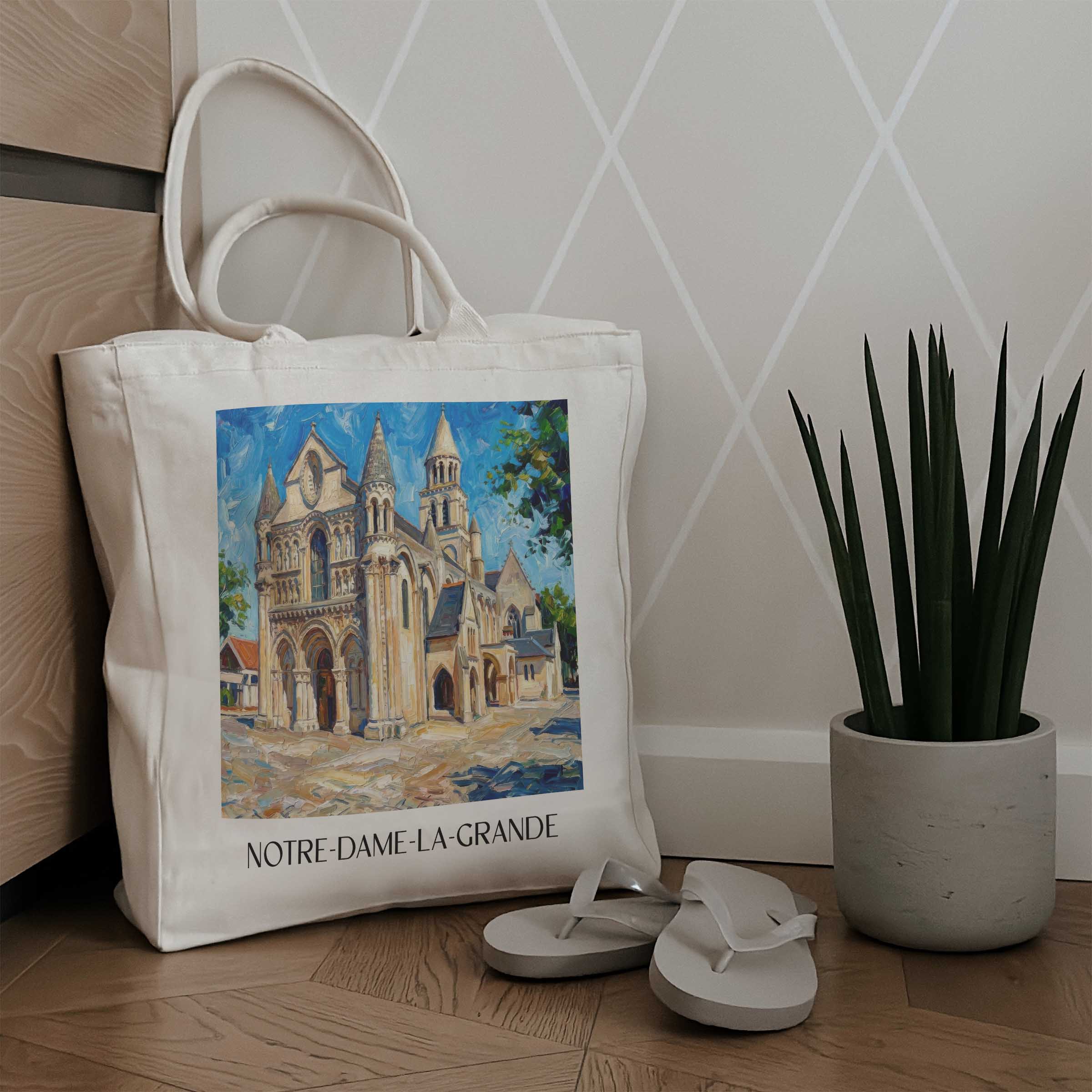 notre-dame-la-grande-poitiers-frankreich-einkaufstasche-oil-painting-oelgemaelde