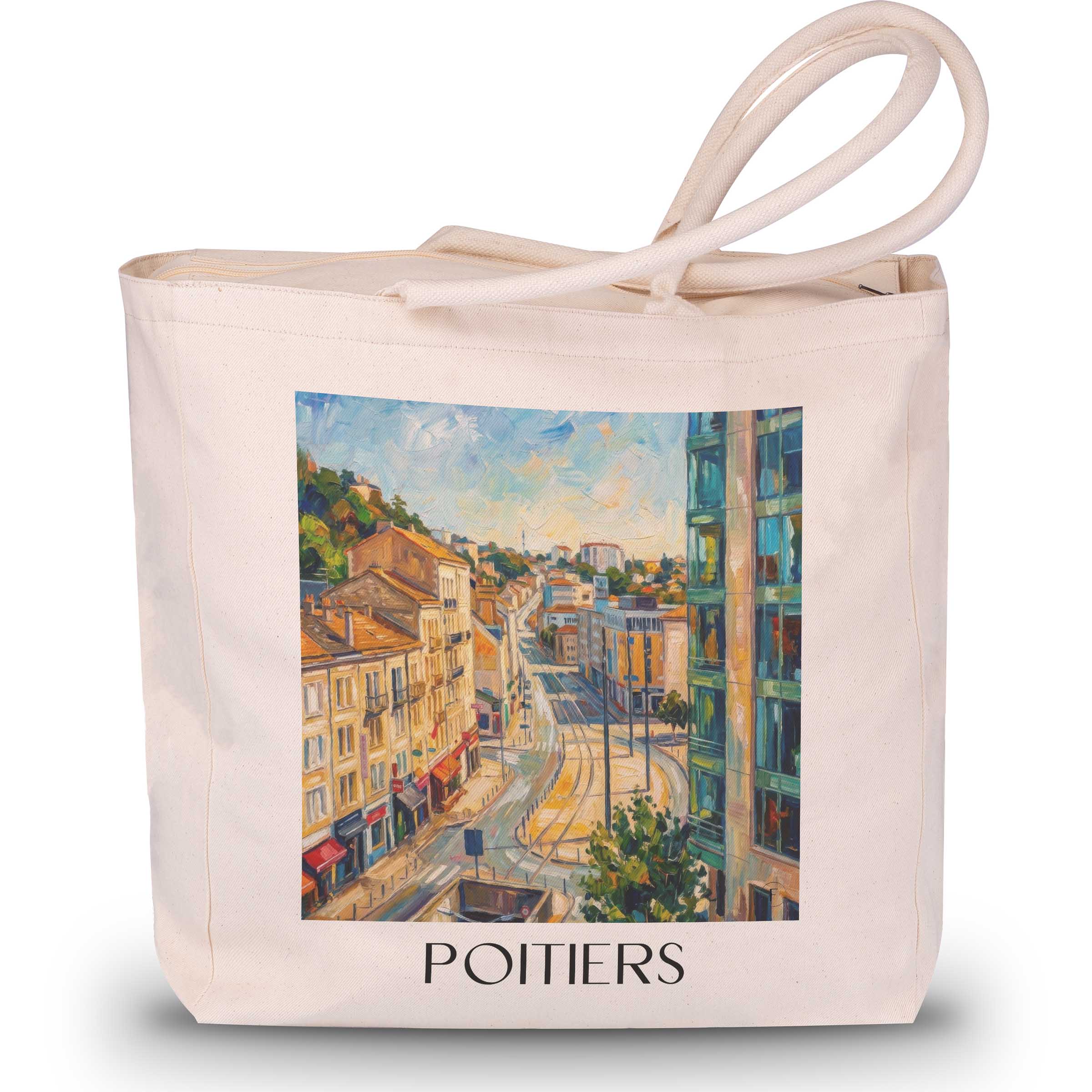 Poitiers Shopping Tasche - Vienne - Frankreich Tote Bag - Einkaufstasche im Ölgemälde Stil