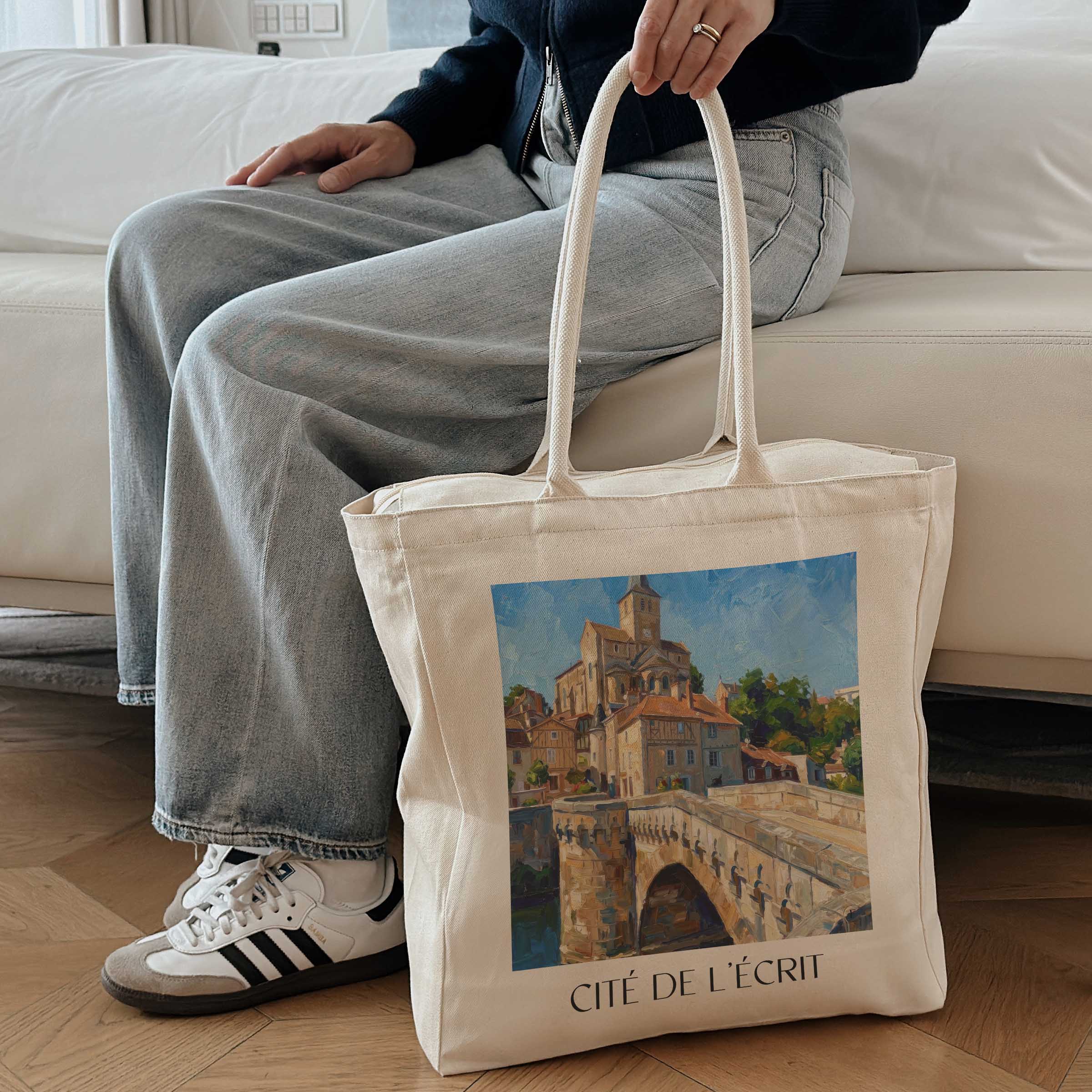 cité-de-l'écrit-montmorillon-frankreich-einkaufstasche-oil-painting-oelgemaelde