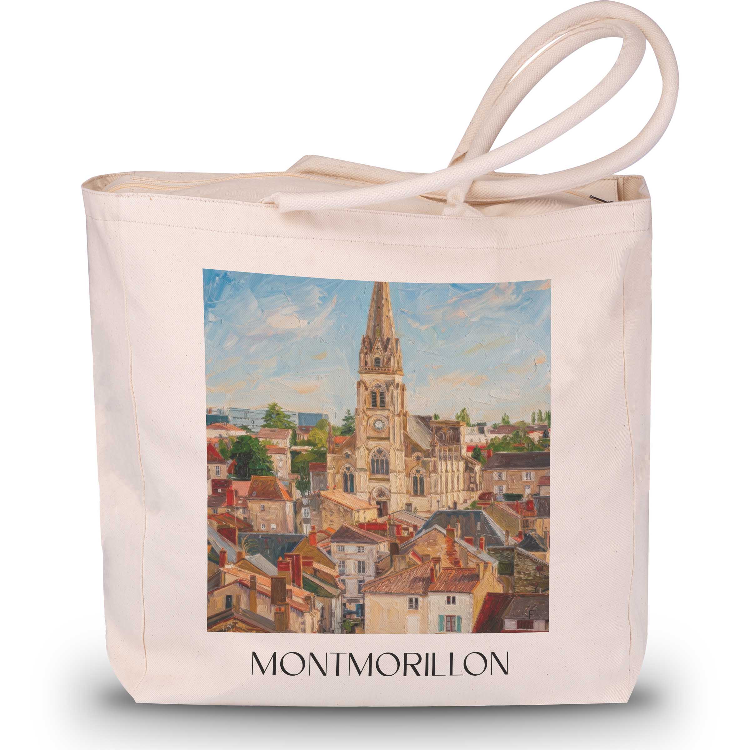 Montmorillon Shopping Tasche - Vienne - Frankreich Tote Bag - Einkaufstasche im Ölgemälde Stil