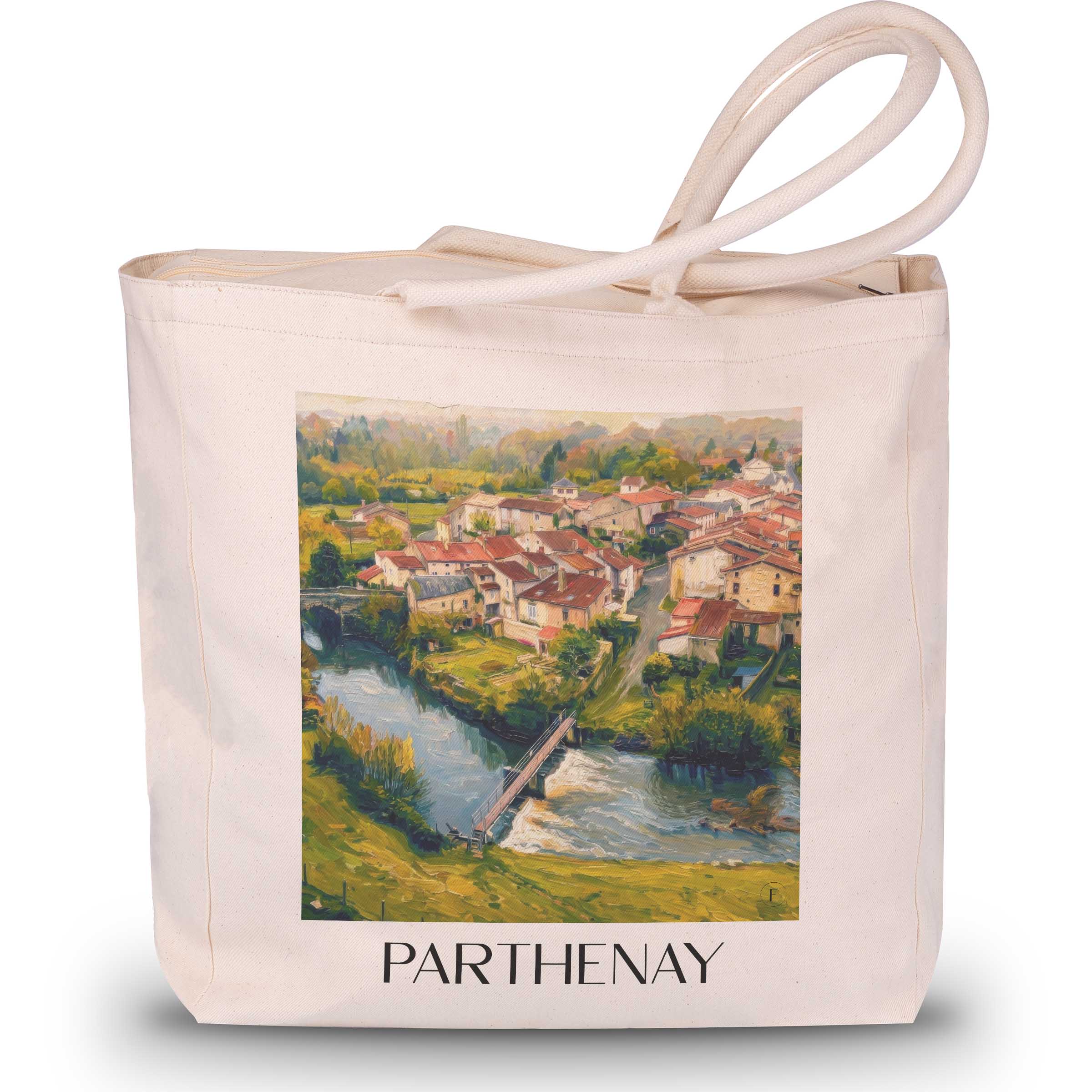 parthenay-deux-sèvres-frankreich-einkaufstasche-oil-painting-oelgemaelde