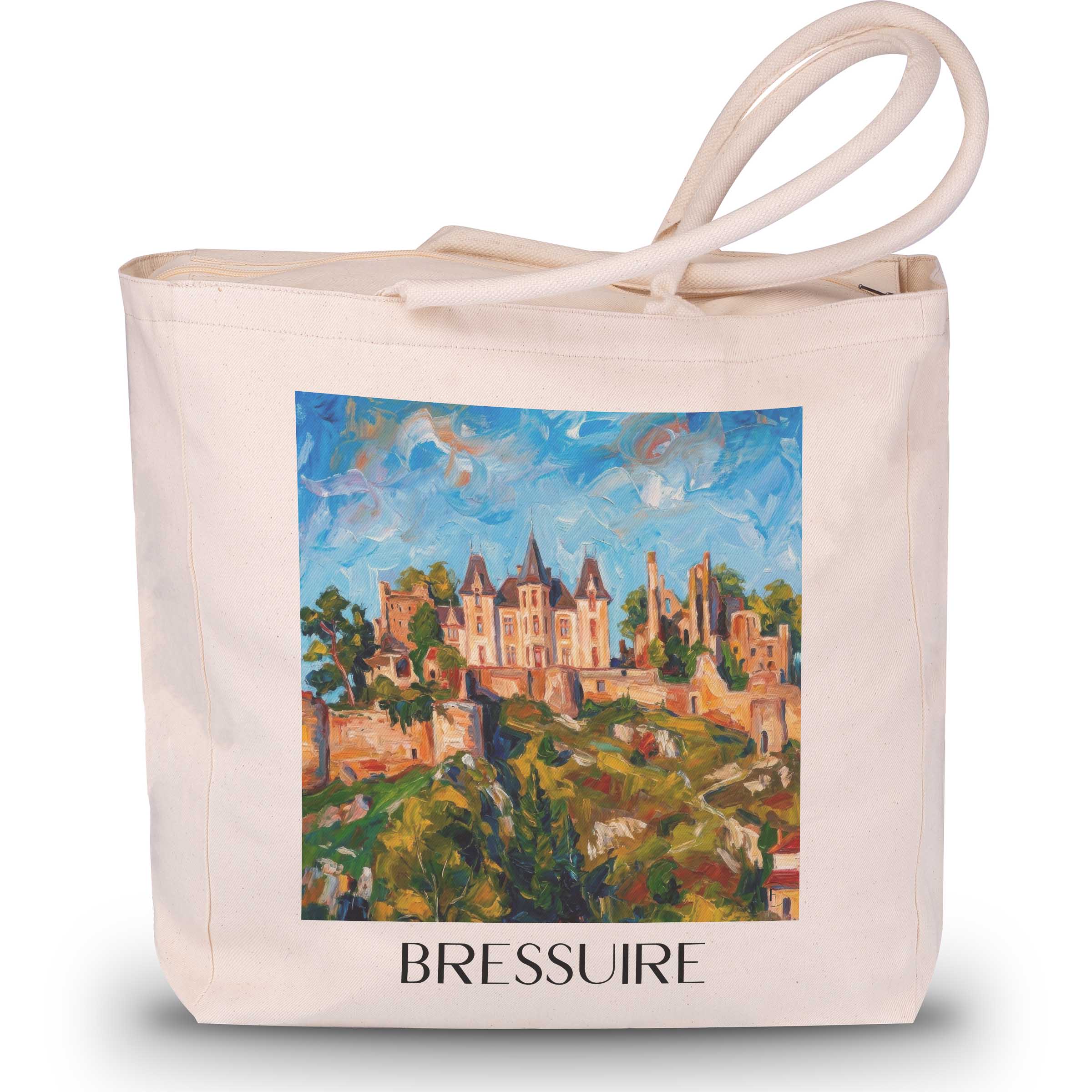Bressuire Shopping Tasche - Deux-Sèvres - Frankreich Tote Bag - Einkaufstasche im Ölgemälde Stil