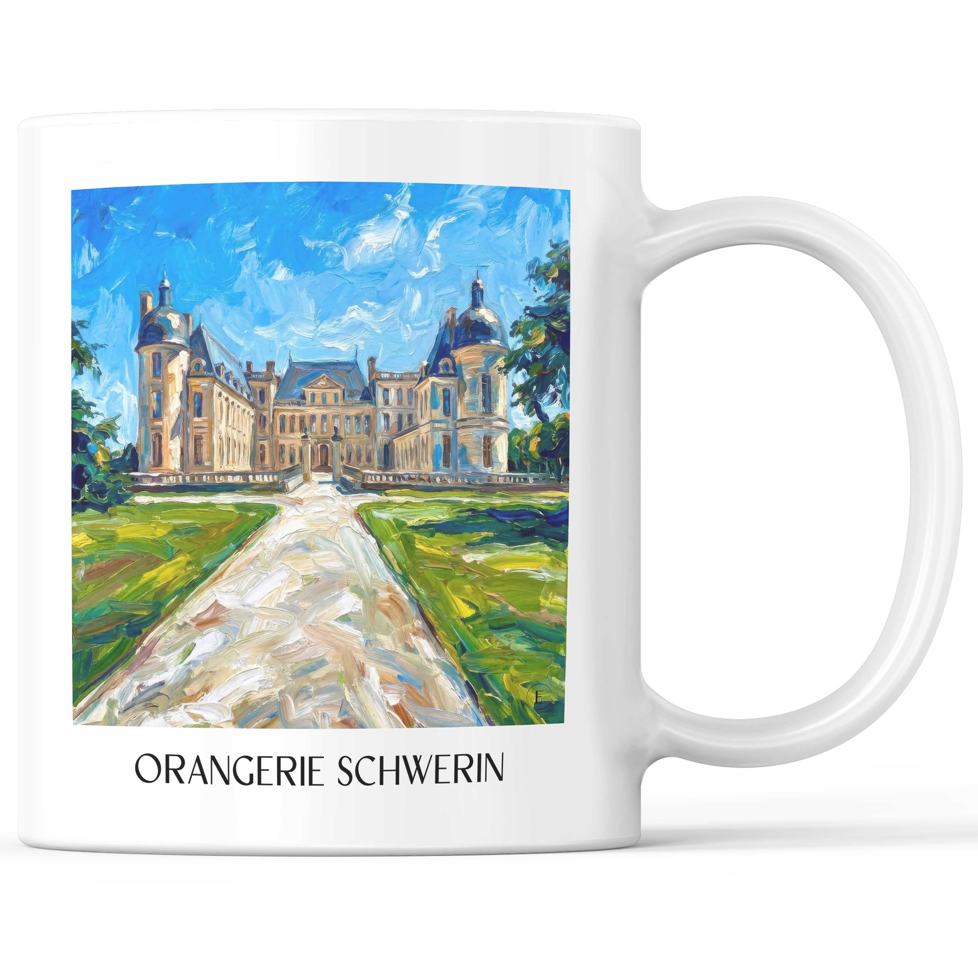Château d'Oiron Kaffeebecher - Deux-Sèvres - Frankreich Becher - Kaffeetasse im Ölgemälde Stil
