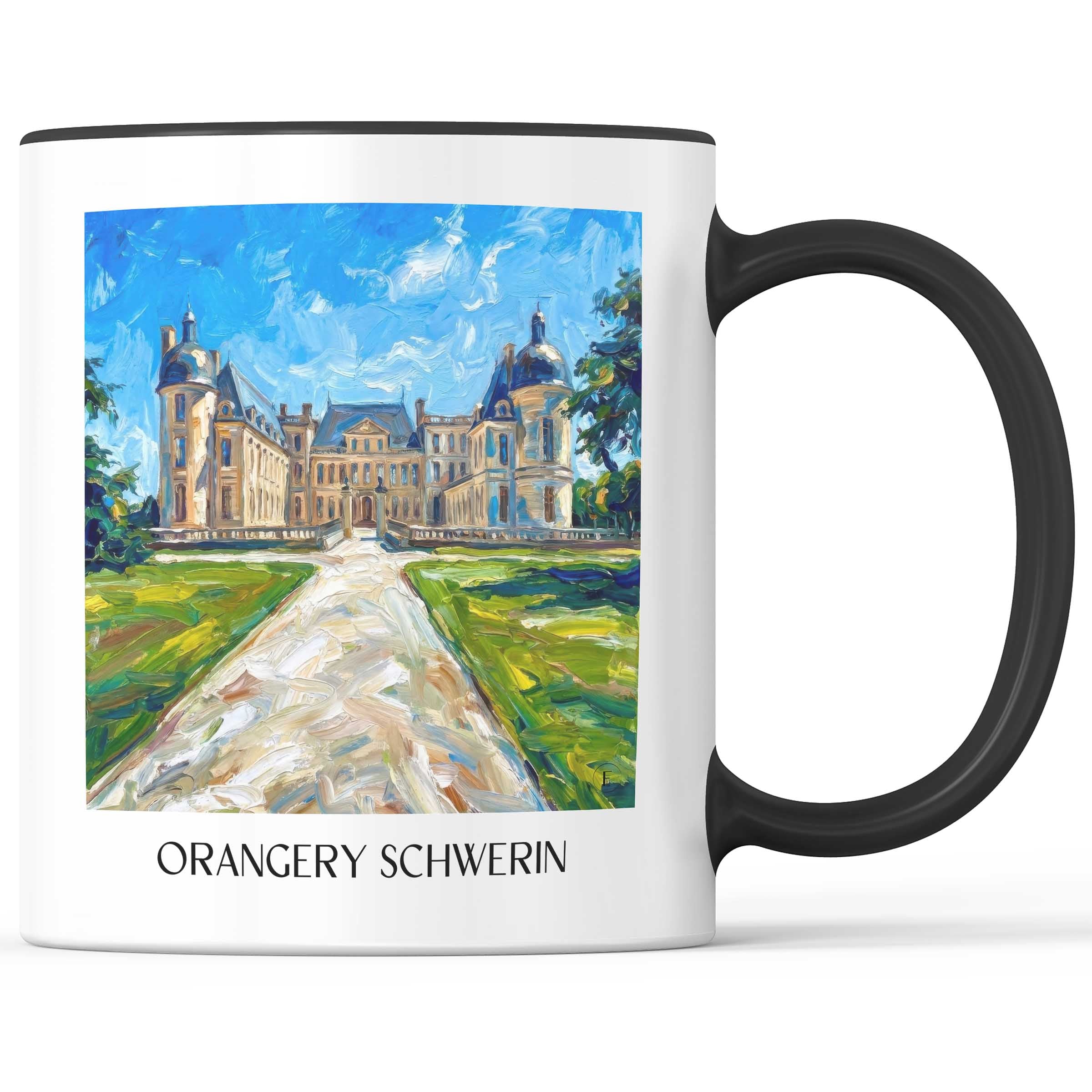 Château d'Oiron Kaffeebecher - Deux-Sèvres - Frankreich Becher - Kaffeetasse im Ölgemälde Stil