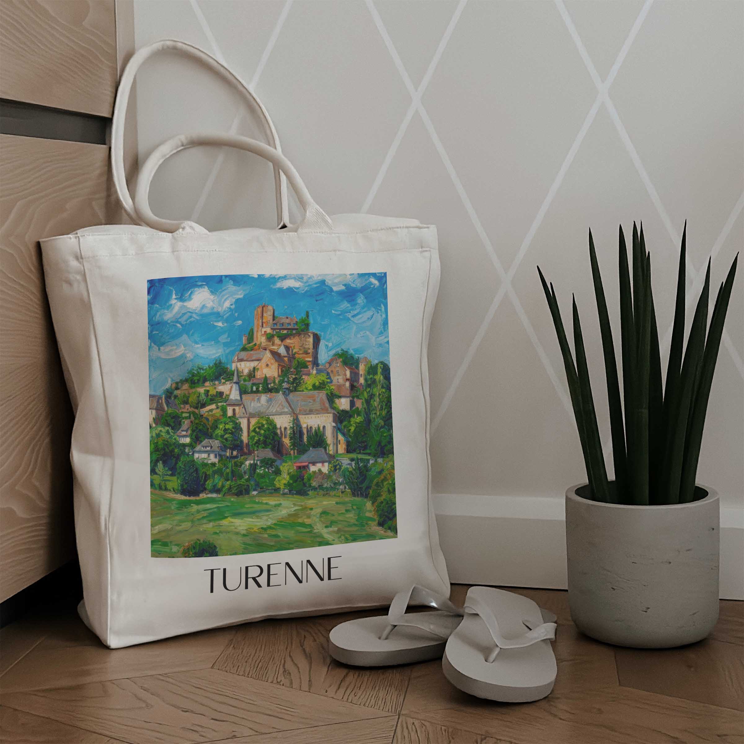 turenne-corrèze-frankreich-einkaufstasche-oil-painting-oelgemaelde