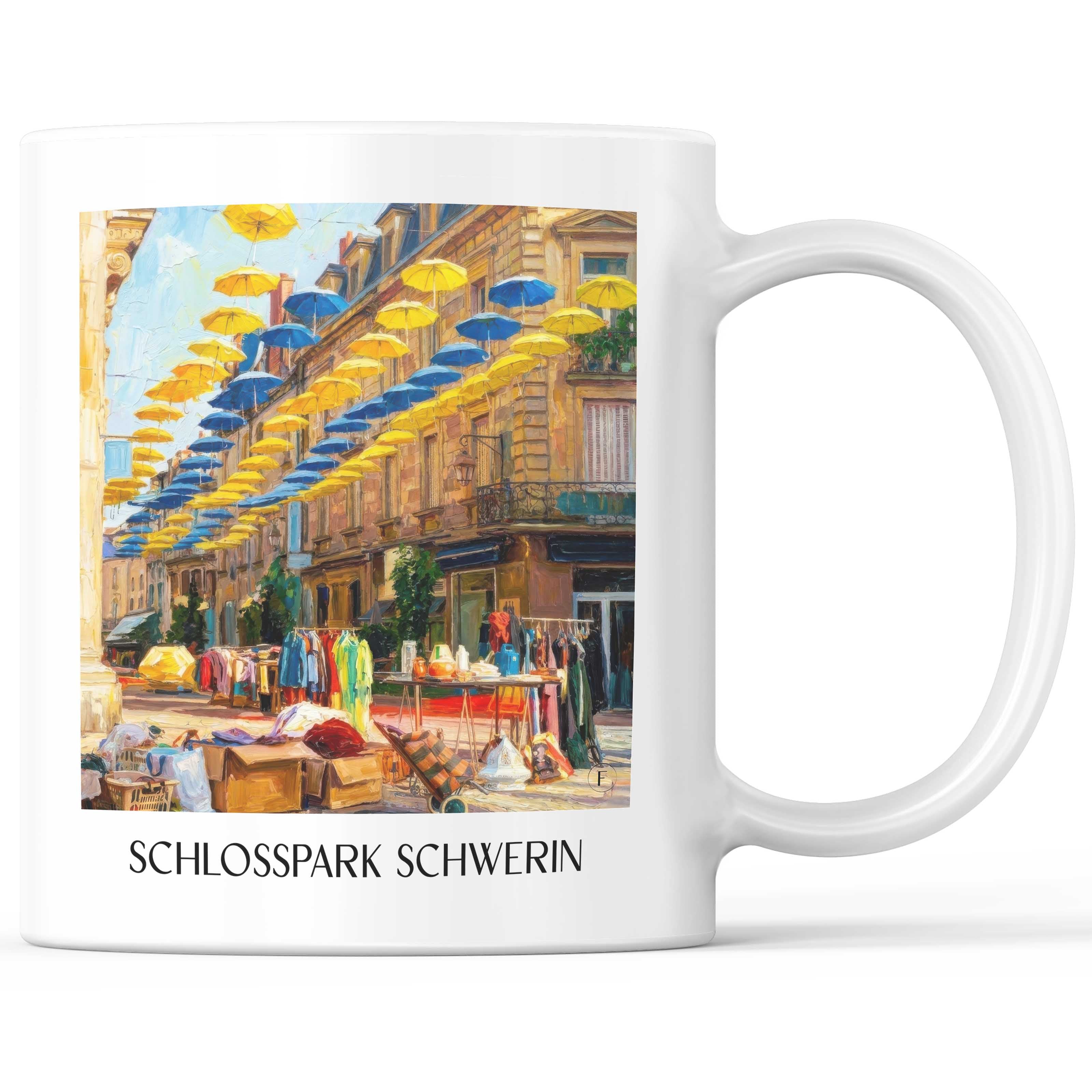 Brive-la-Gaillarde Kaffeebecher - Corrèze - Frankreich Becher - Kaffeetasse im Ölgemälde Stil