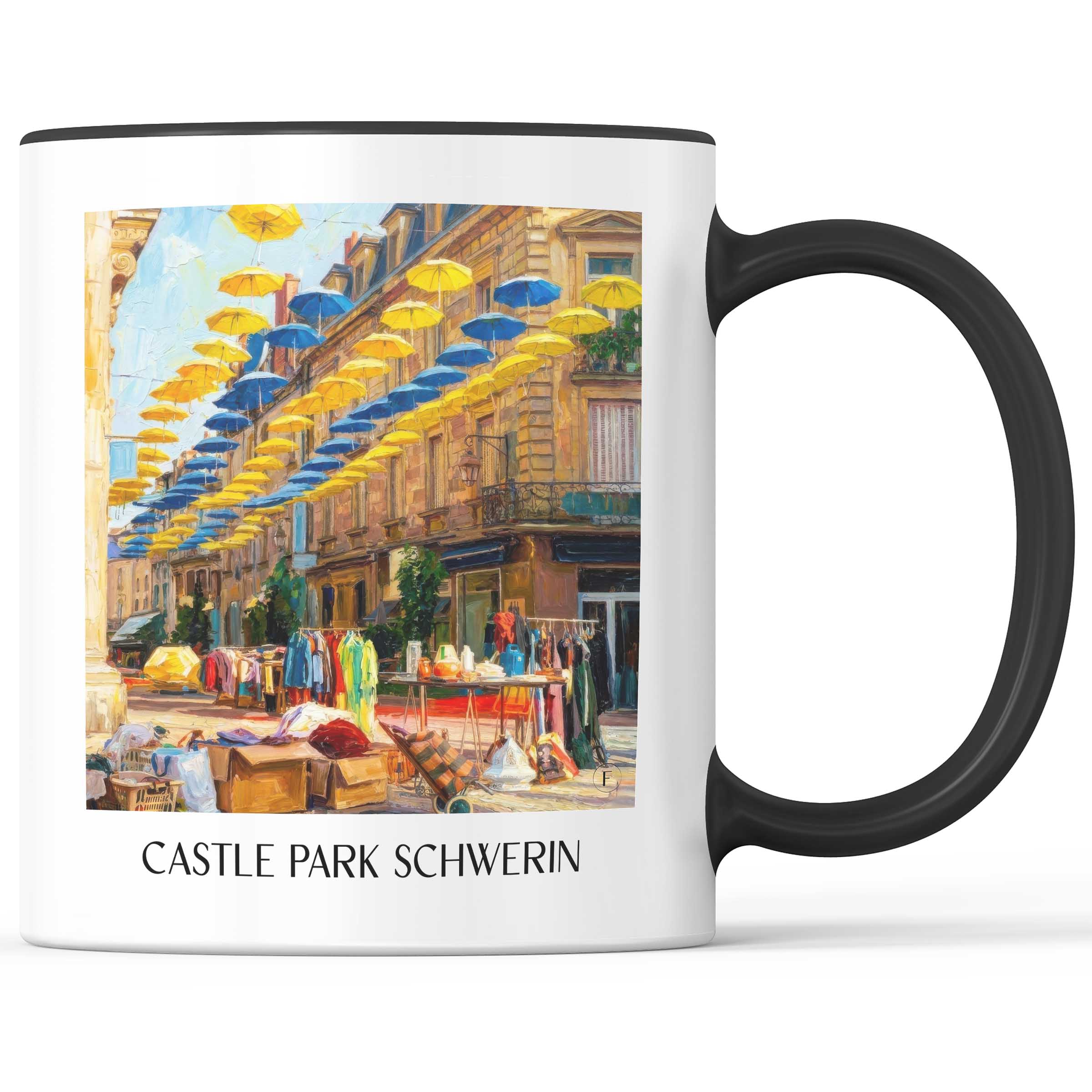 Brive-la-Gaillarde Kaffeebecher - Corrèze - Frankreich Becher - Kaffeetasse im Ölgemälde Stil