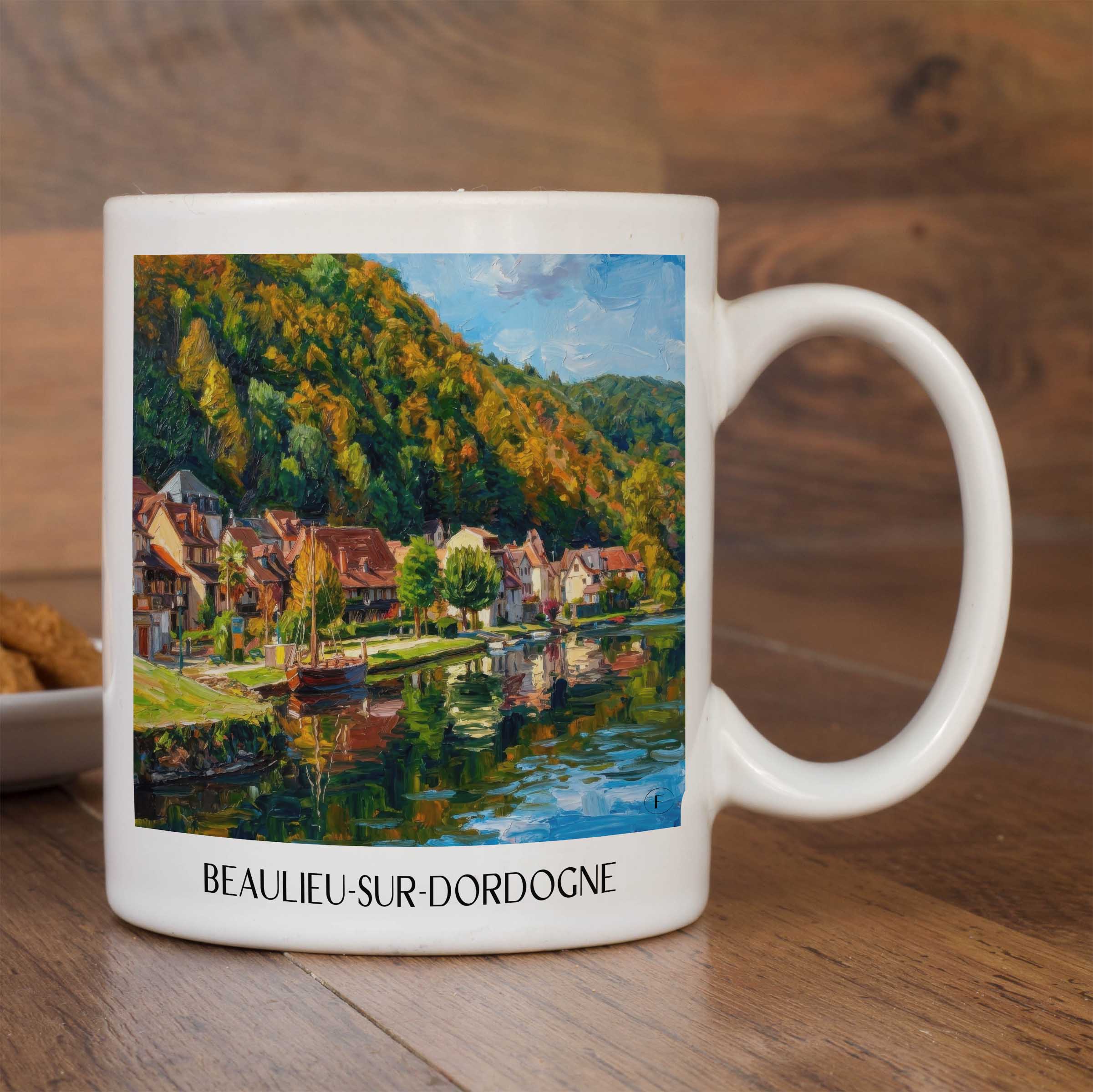 beaulieu-sur-dordogne-corrèze-frankreich-kaffeebecher-oil-painting-oelgemaelde