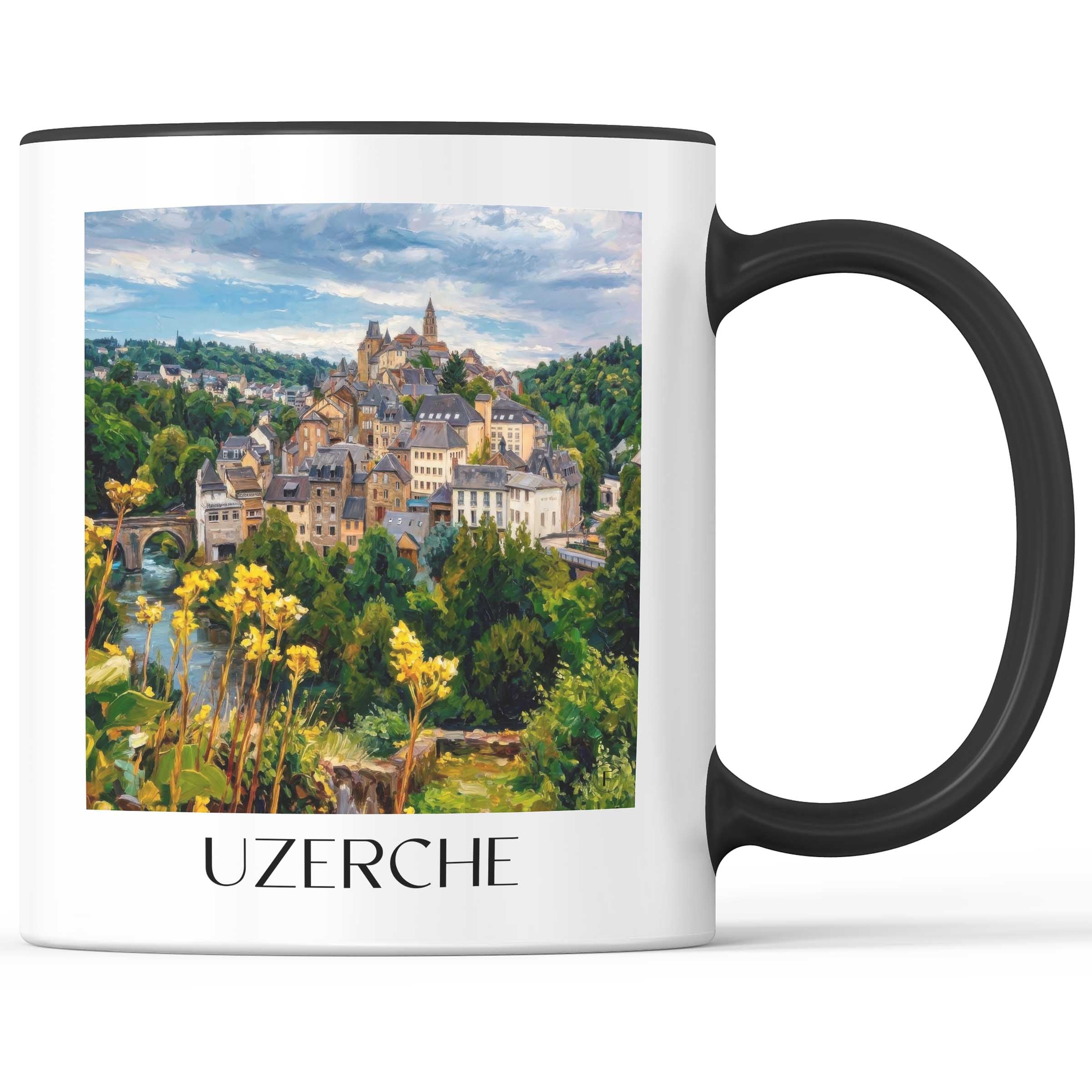 uzerche-corrèze-frankreich-kaffeebecher-oil-painting-oelgemaelde