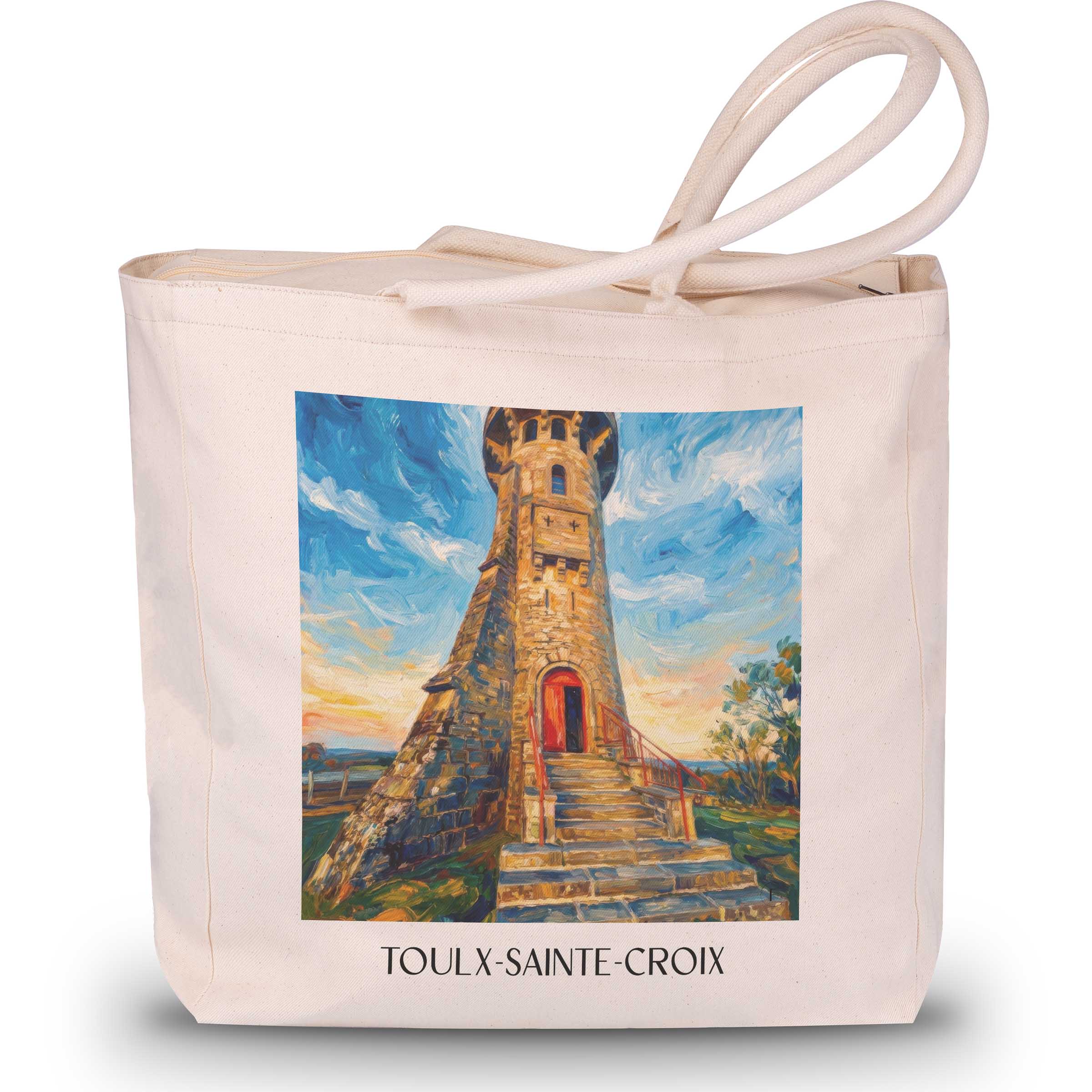 Toulx-Sainte-Croix Shopping Tasche - Creuse - Frankreich Tote Bag - Einkaufstasche im Ölgemälde Stil