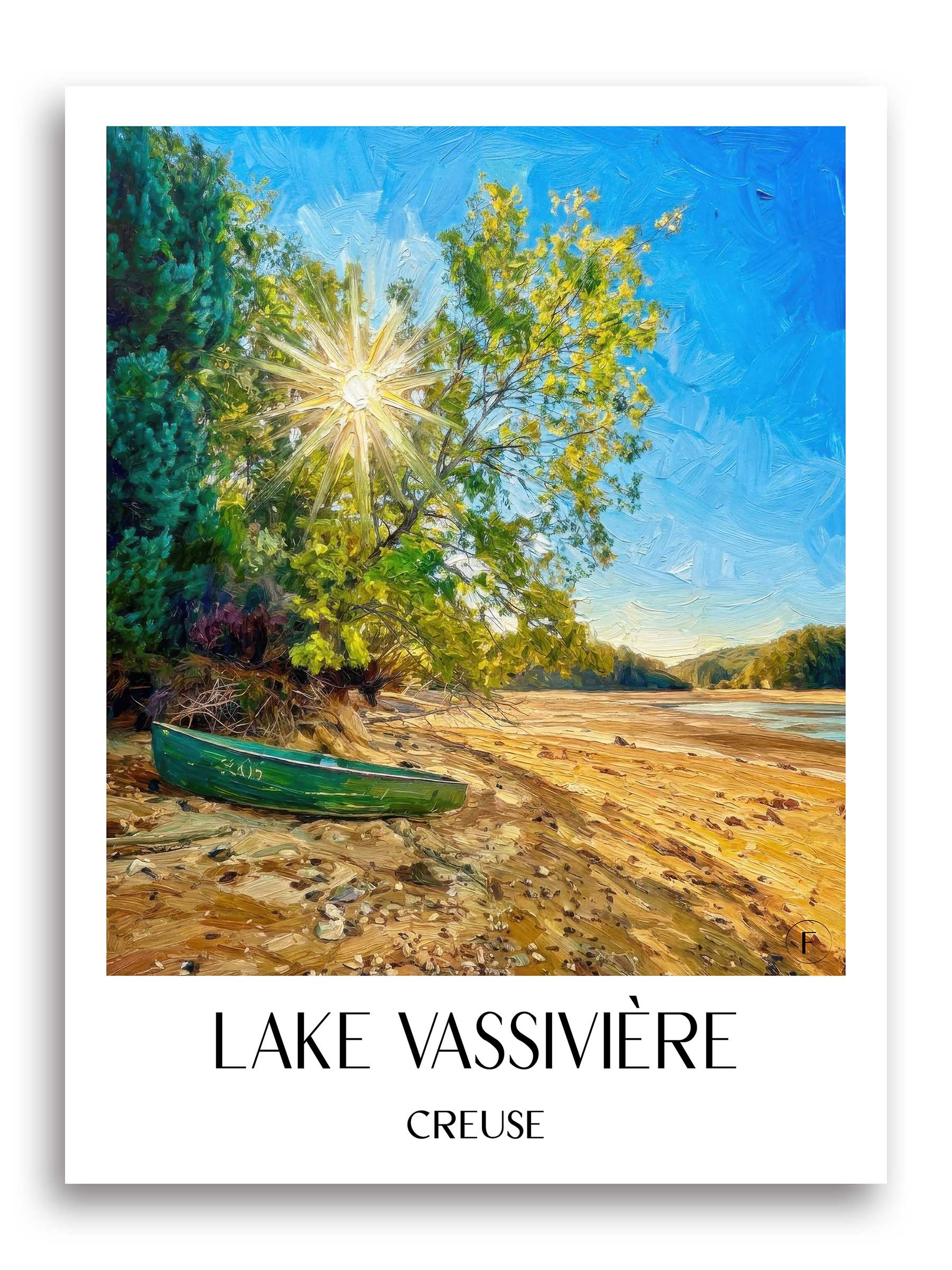 Lac de Vassivière Poster - Creuse - Frankreich Kunstdruck - Ölgemälde von A4 bis A1