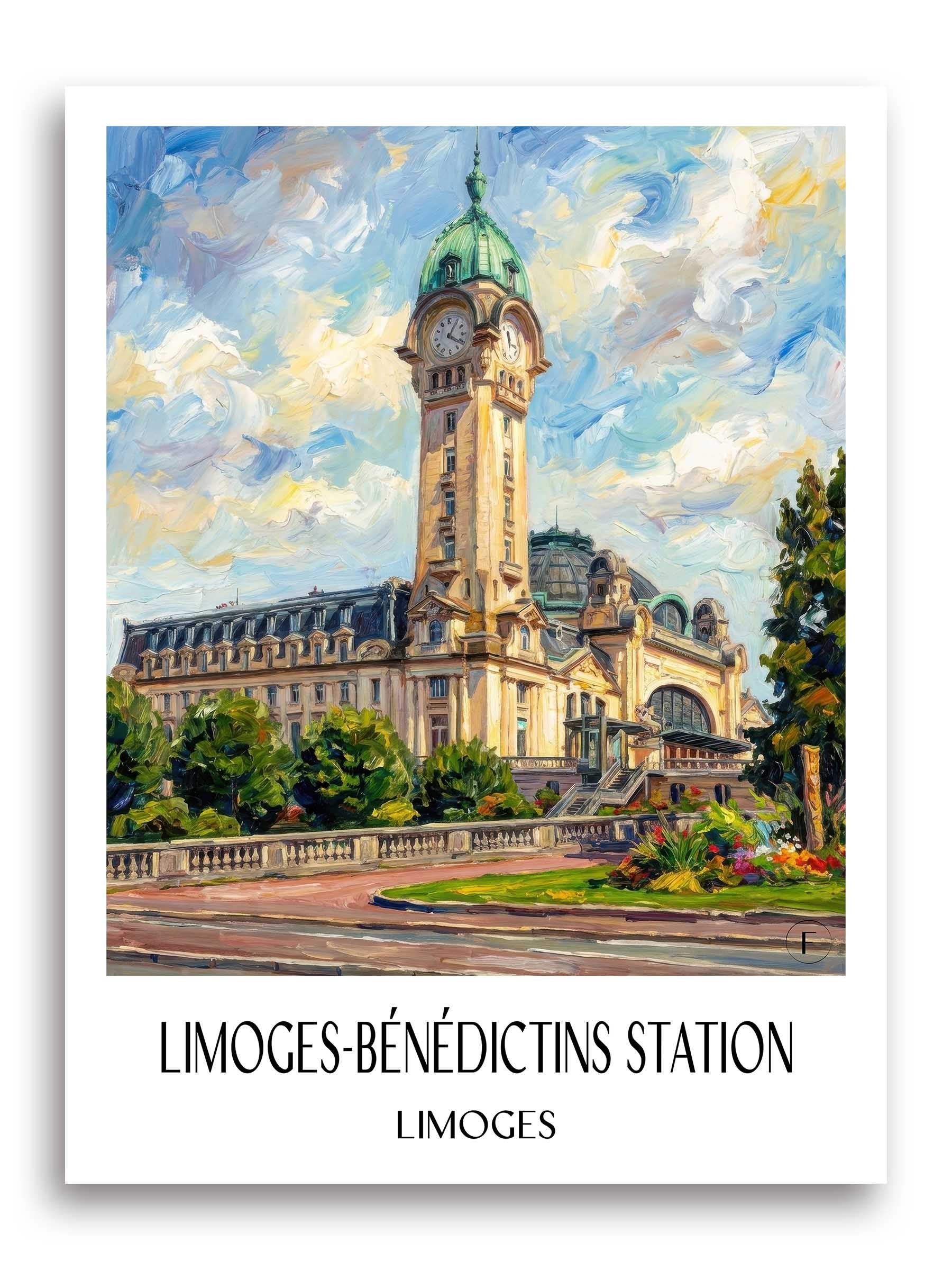 Gare de Limoges-Bénédictins Poster - Limoges - Frankreich Kunstdruck - Ölgemälde von A4 bis A1