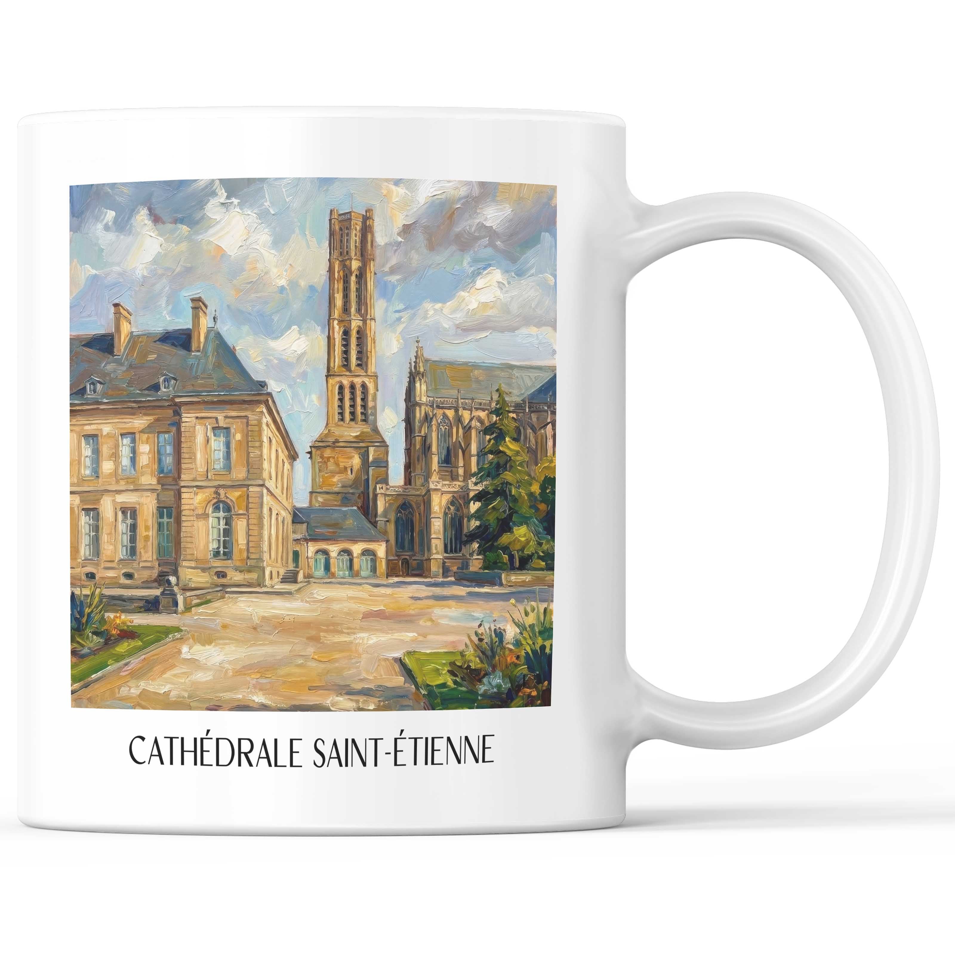 Cathédrale Saint-Étienne Kaffeebecher - Limoges - Frankreich Becher - Kaffeetasse im Ölgemälde Stil