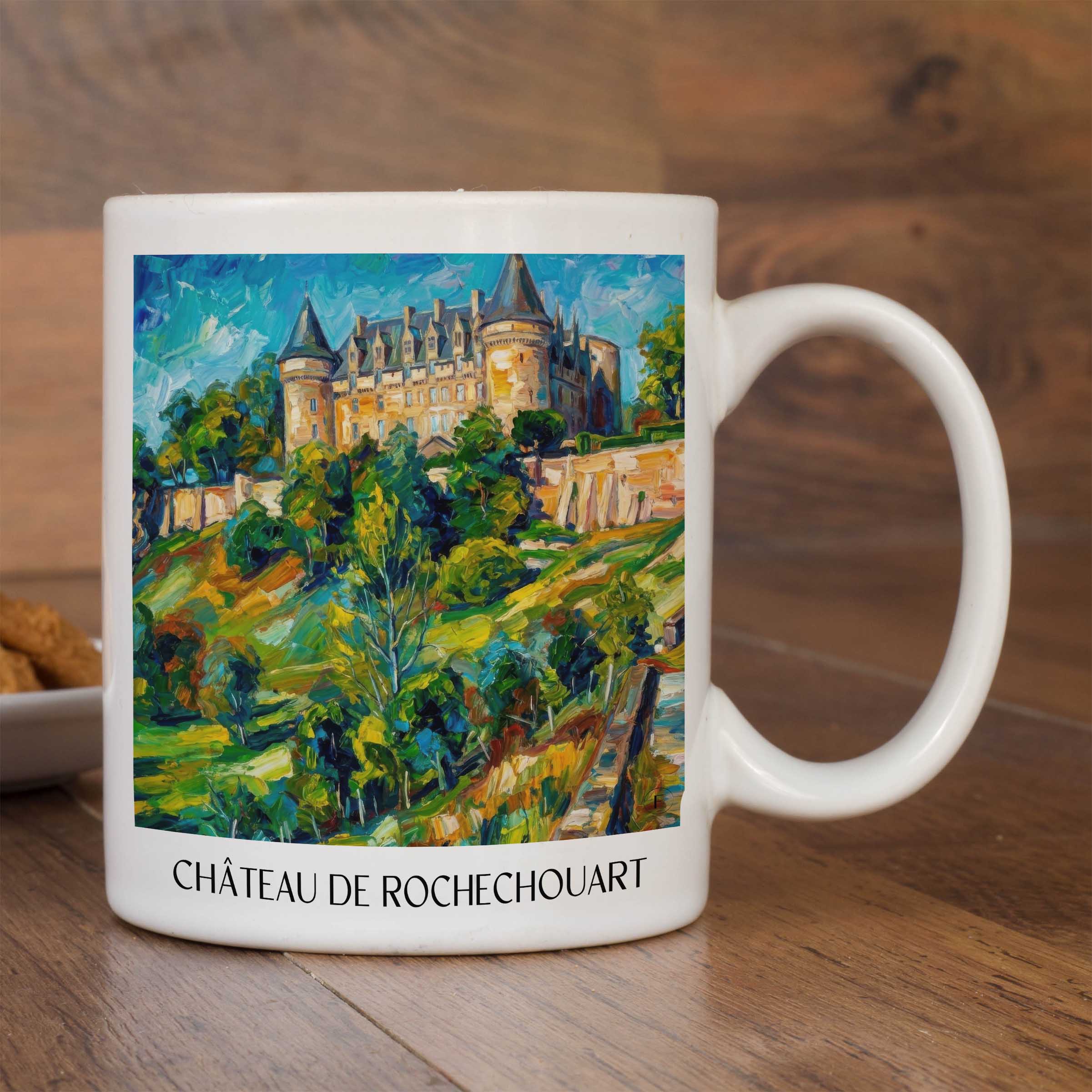 château-de-rochechouart-haute-vienne-frankreich-kaffeebecher-oil-painting-oelgemaelde