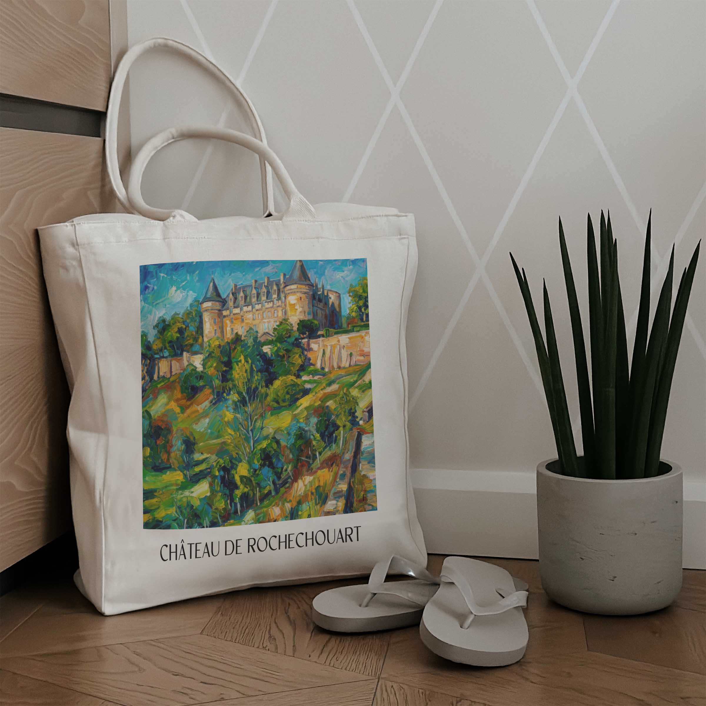 château-de-rochechouart-haute-vienne-frankreich-einkaufstasche-oil-painting-oelgemaelde