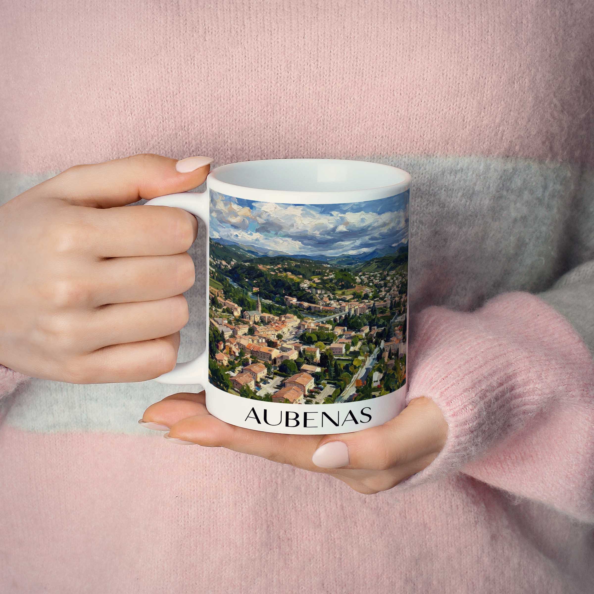 aubenas-ardèche-frankreich-kaffeebecher-oil-painting-oelgemaelde