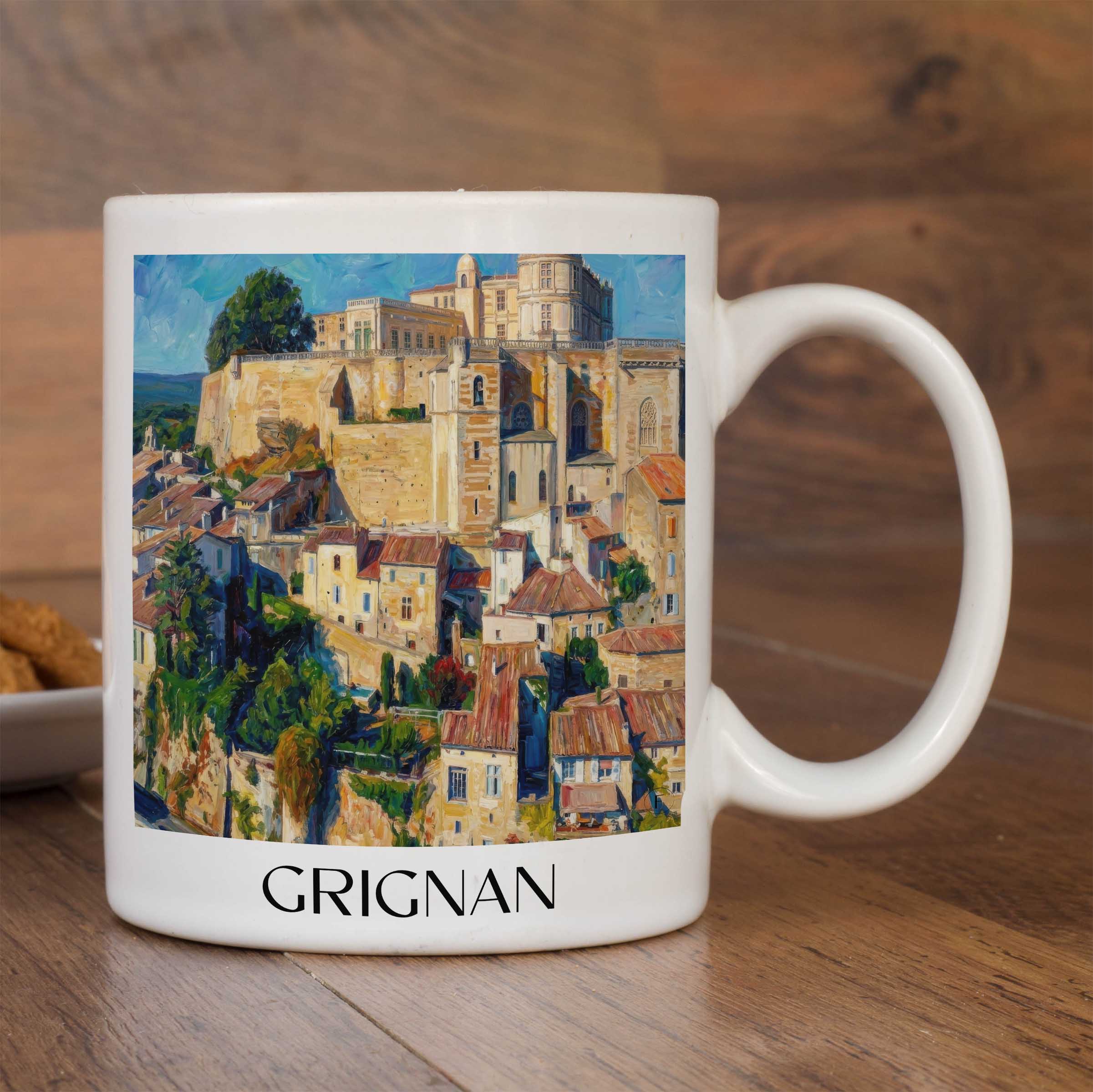 grignan-drôme-frankreich-kaffeebecher-oil-painting-oelgemaelde