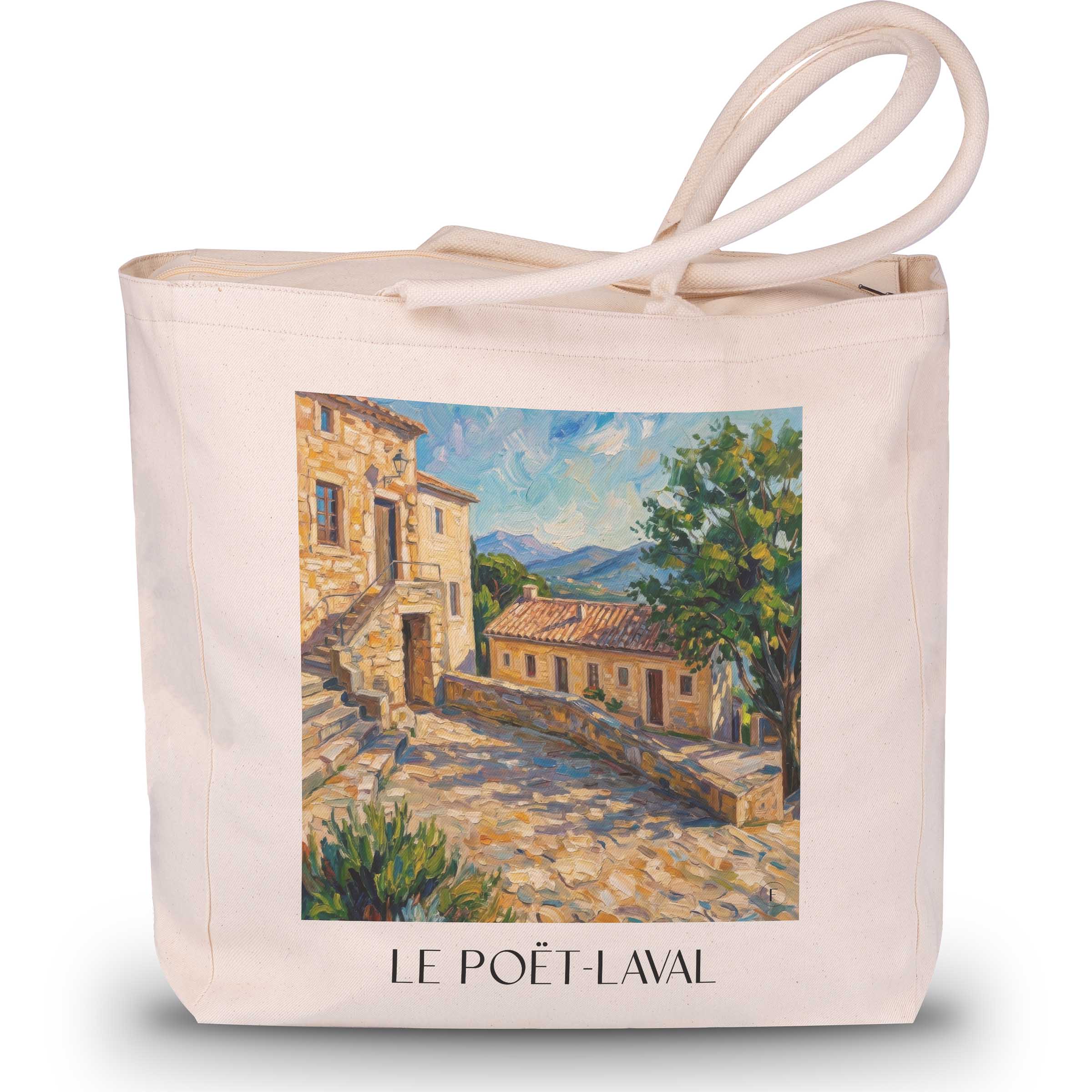 Le Poët-Laval Shopping Tasche - Drôme - Frankreich Tote Bag - Einkaufstasche im Ölgemälde Stil